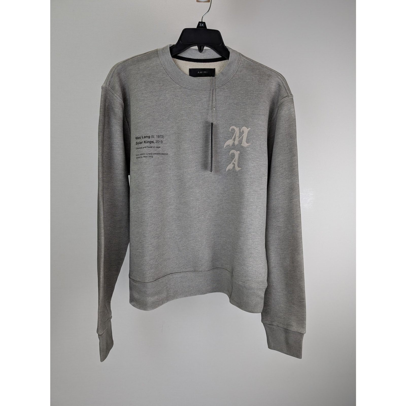 Amiri o1rshd1 Wes Lang Solar Kings Crewneck Sweatshirt in Grey Size US M / EU 48-50 / 2 - 2 Thumbnail