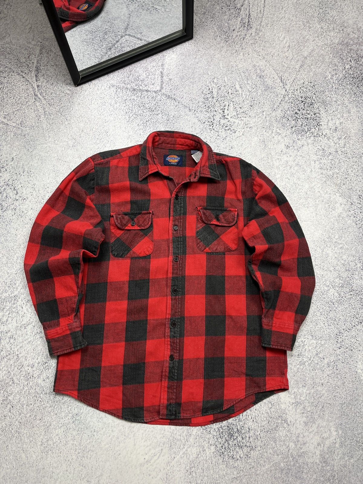 Dickies × Vintage Vintage Dickies Flannel Plaid Shirt Jacket Checked 90’s Rare Size US L / EU 52-54 / 3 - 1 Thumbnail