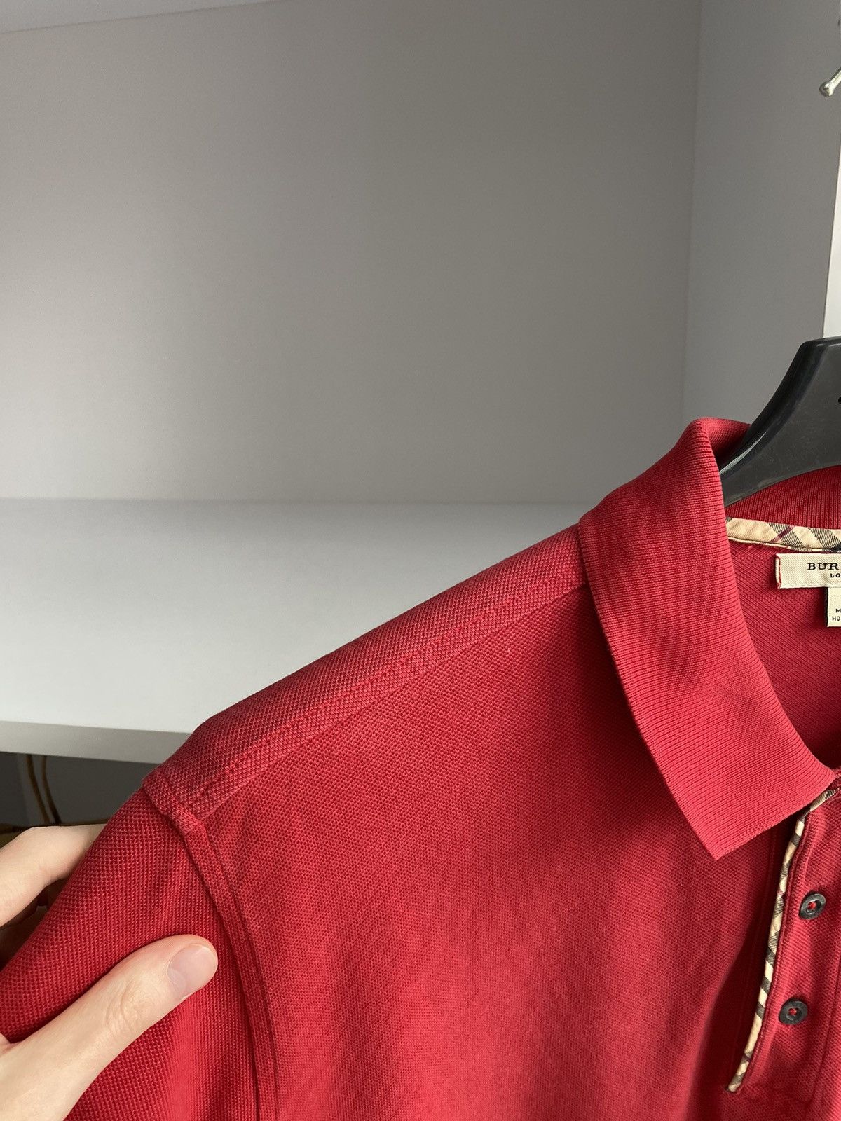 Burberry × Vintage Vintage Burberry Red Polo T-Shirt Size US M / EU 48-50 / 2 - 11 Thumbnail