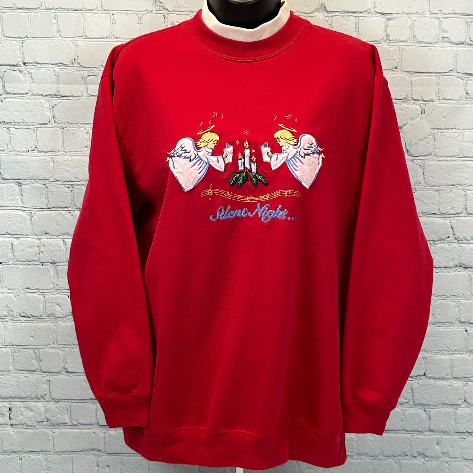 Vintage Vintage 90s Silent Night Cute Christmas Sweatshirt M Medium Size M / US 6-8 / IT 42-44 - 2 Thumbnail