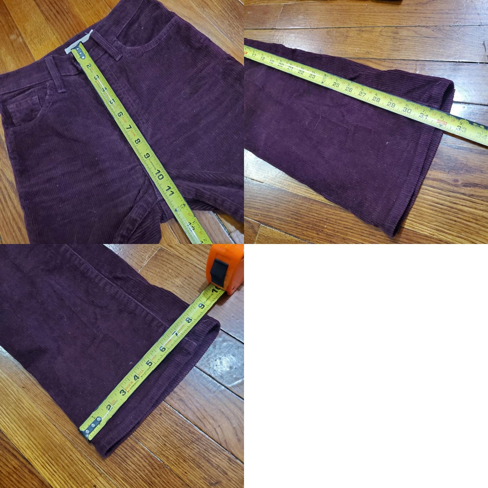 Levi's VINTAGE Levis Premium Ribcage Boot Pants Womens 24 Maroon Corduroy Bootcut High Rise Size 42" / US 20 - 9 Thumbnail
