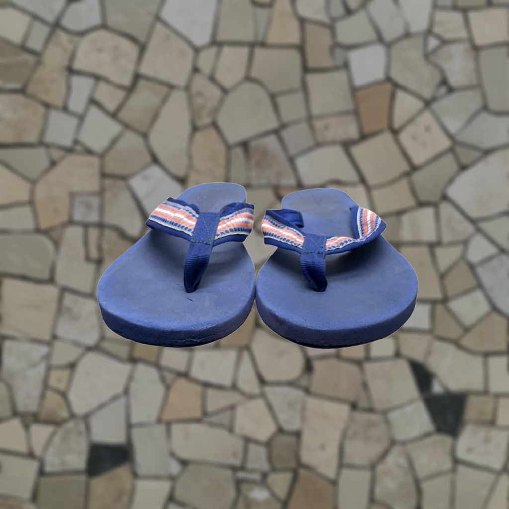 Vintage LL Bean Womens Blue Flip Flops Striped Strap Rubber Sole Size 7 Womens Flip Flop Casual Summer Shoes Shoes Mens 7 Size US 7 / IT 37 - 1 Thumbnail