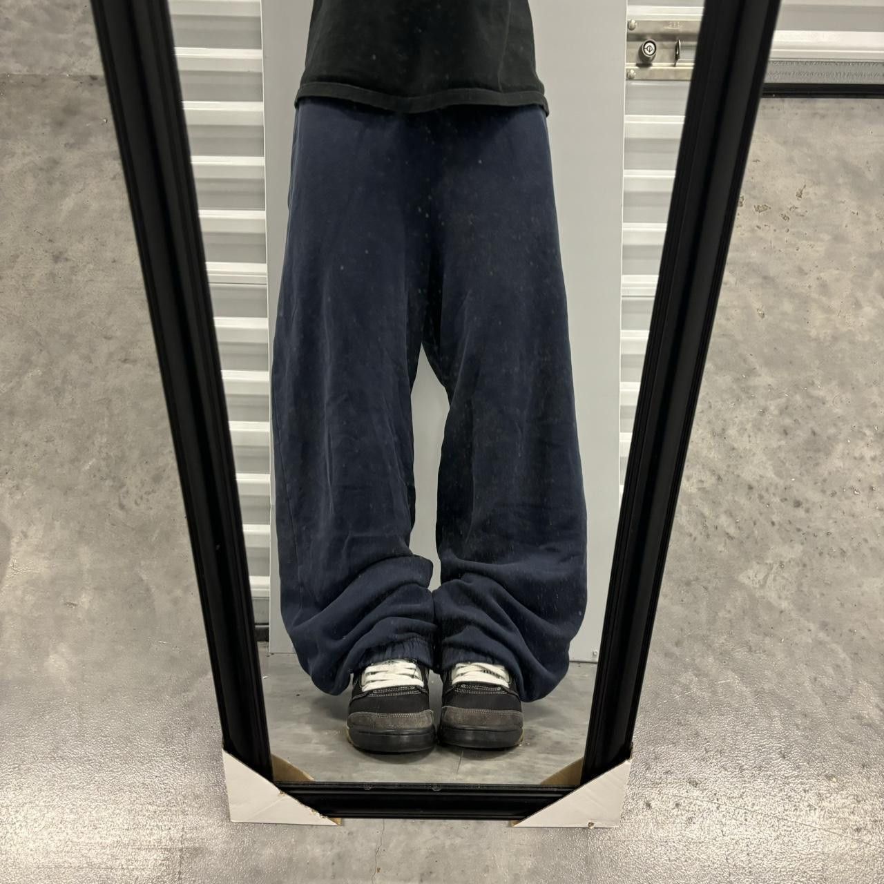 Japanese Brand × Vintage Crazy Vintage Y2K/2000s Baggy Navy Blue Skater Essential Sweatpants! Size US 34 / EU 50 - 1 Thumbnail