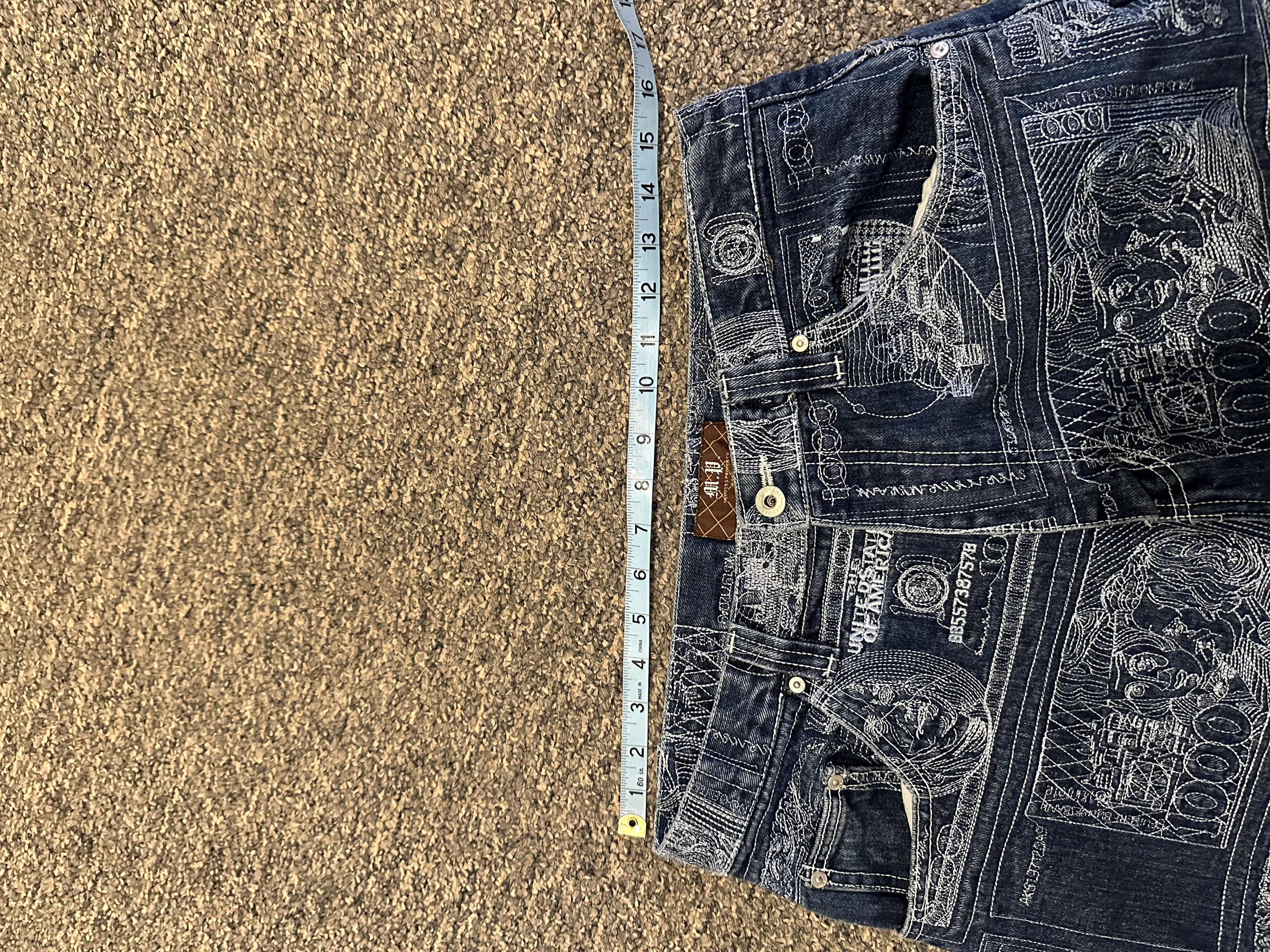 Other Members Property Money Embroidered Baggy Jeans Y2K Size US 32 / EU 48 - 2 Thumbnail