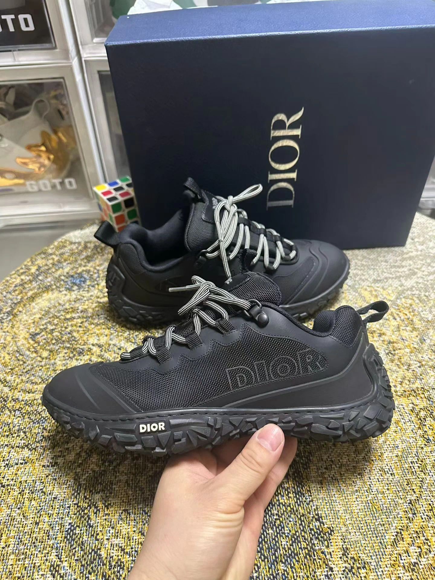 Dior DIOR Diorizon Fabric Logo Low Top Sneaker Black 39 EU Size US 6 / EU 39 - 3 Thumbnail