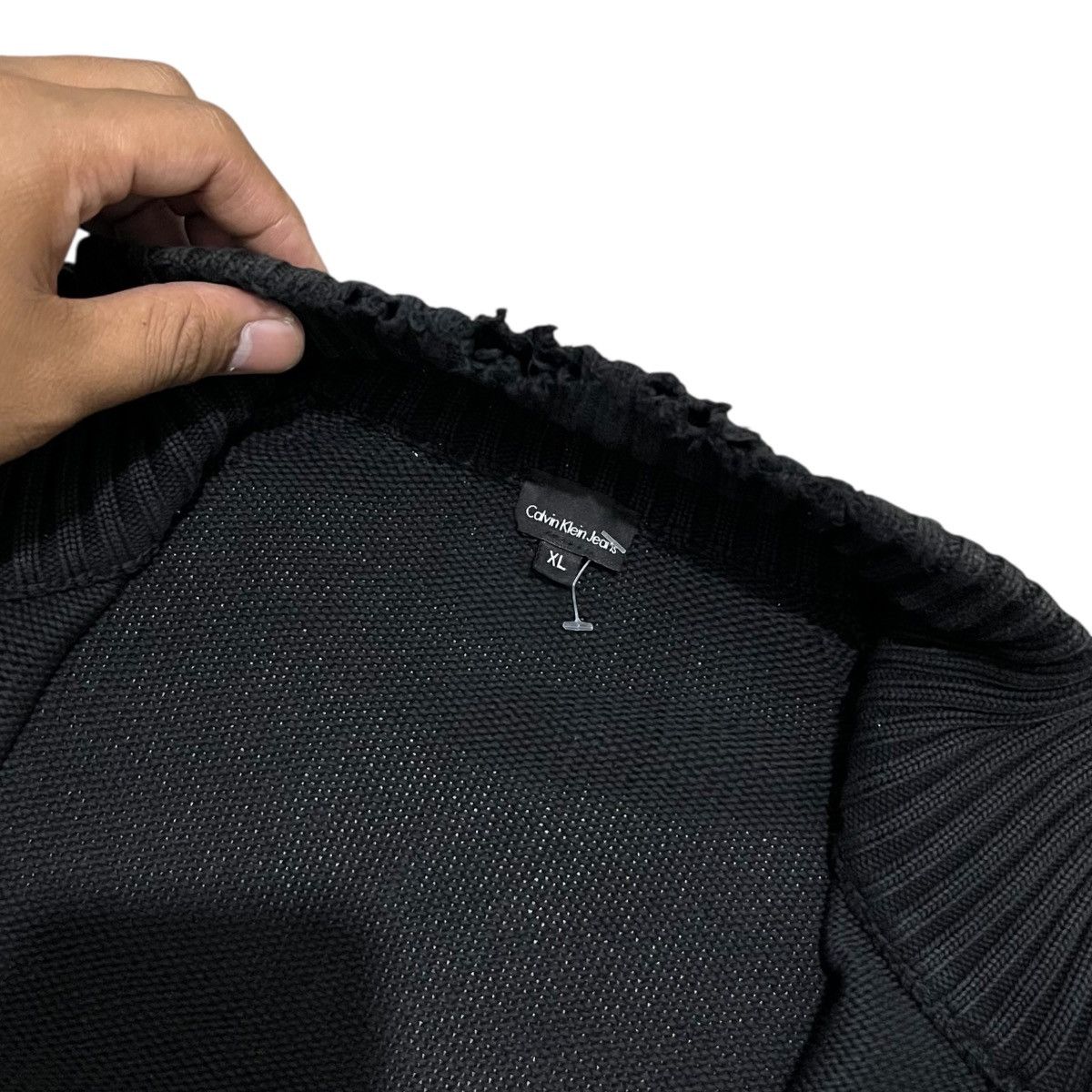 Calvin Klein Full Zip Cable Knit Black Sweater Lgb Style Ifsix Size US XL / EU 56 / 4 - 17 Thumbnail