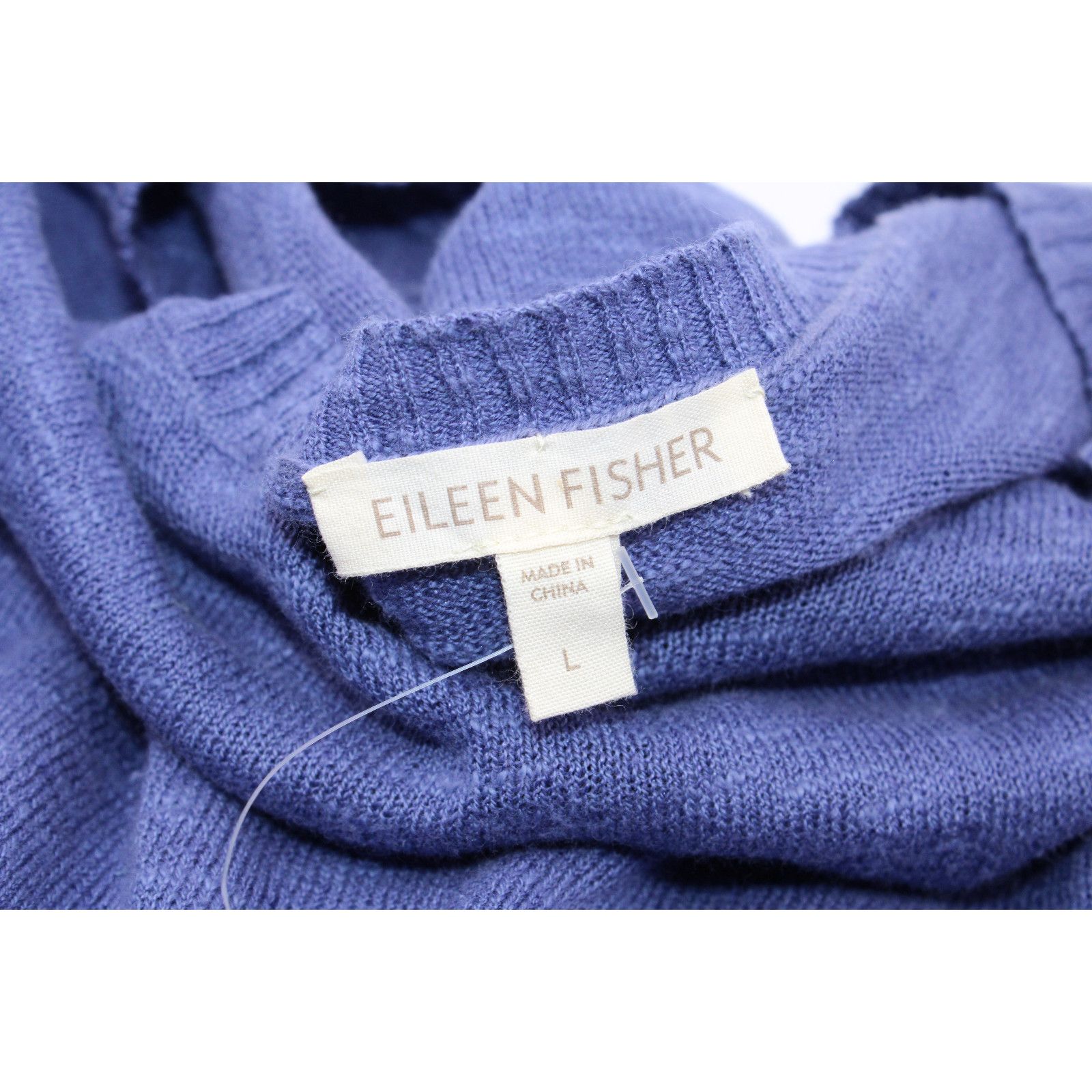 Eileen Fisher NEW EILEEN FISHER Navy Linen Cotton Scoop Neck Top L $148 Size L / US 10 / IT 46 - 4 Thumbnail