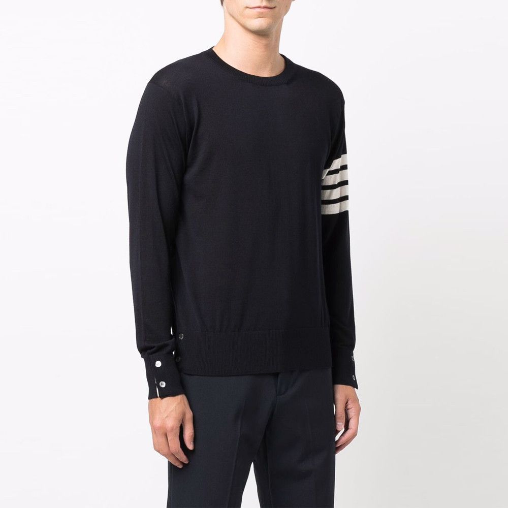 Thom Browne o1s22i1n1224 Crewneck Sweater in Navy Blue Size US XXL / EU 58 / 5 - 2 Thumbnail