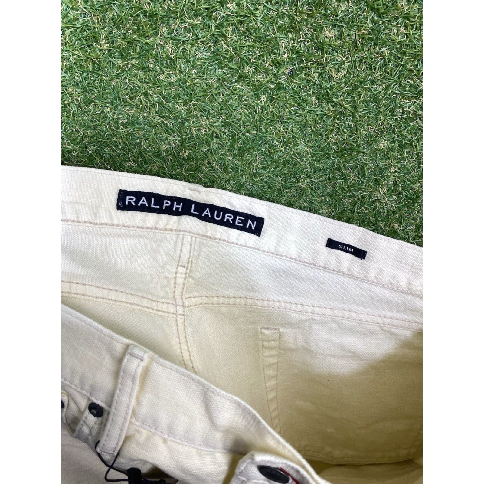 Polo Ralph Lauren VINTAGE Polo Ralph Lauren Jeans Mens Slim Low 36x32 White Denim Slim Straight 90s Mens Size US M / EU 48-50 / 2 - 4 Thumbnail