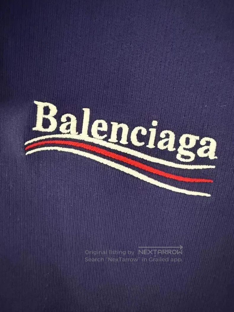 Balenciaga Balenciaga Blue Coke Embroidered Hoodie L. Size US L / EU 52-54 / 3 - 3 Thumbnail