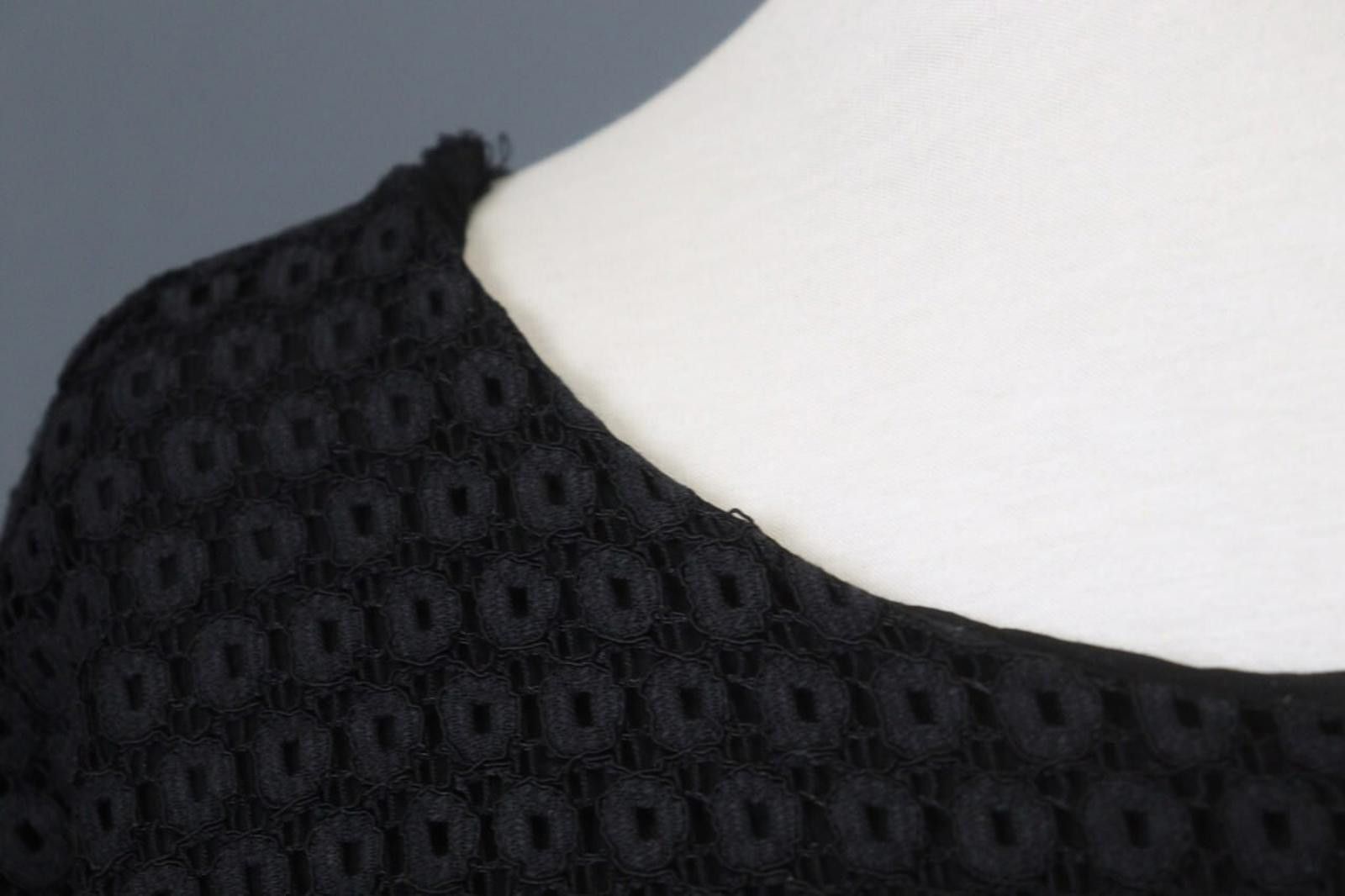 Designer Cop Copine Black Cotton Lace Boat Blouse Top Size 42 Size M / US 6-8 / IT 42-44 - 7 Thumbnail