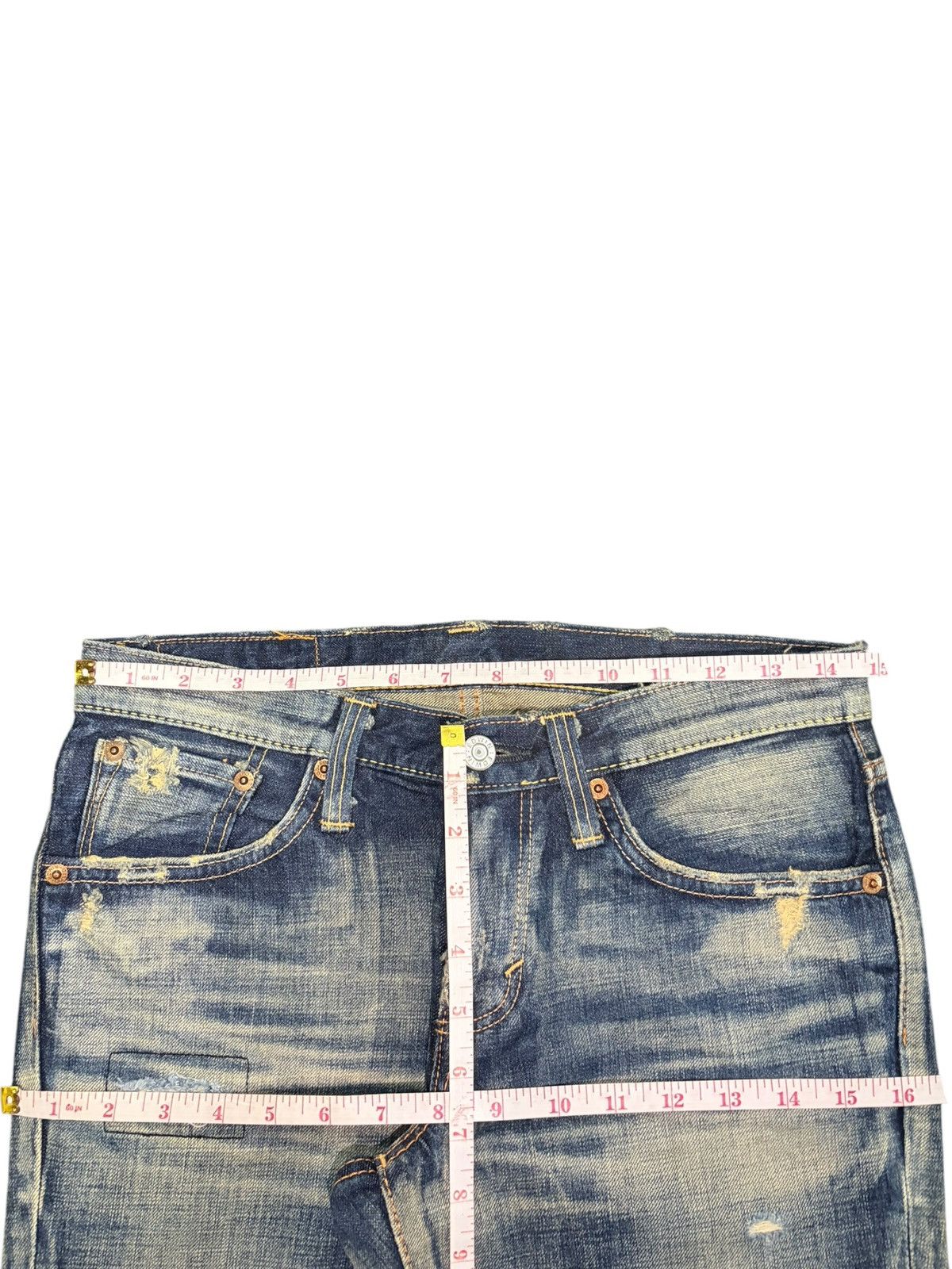 Edwin Vintage Japanese Edwin Rusty Mud Wash Distressed Jeans Size 29" - 6 Thumbnail