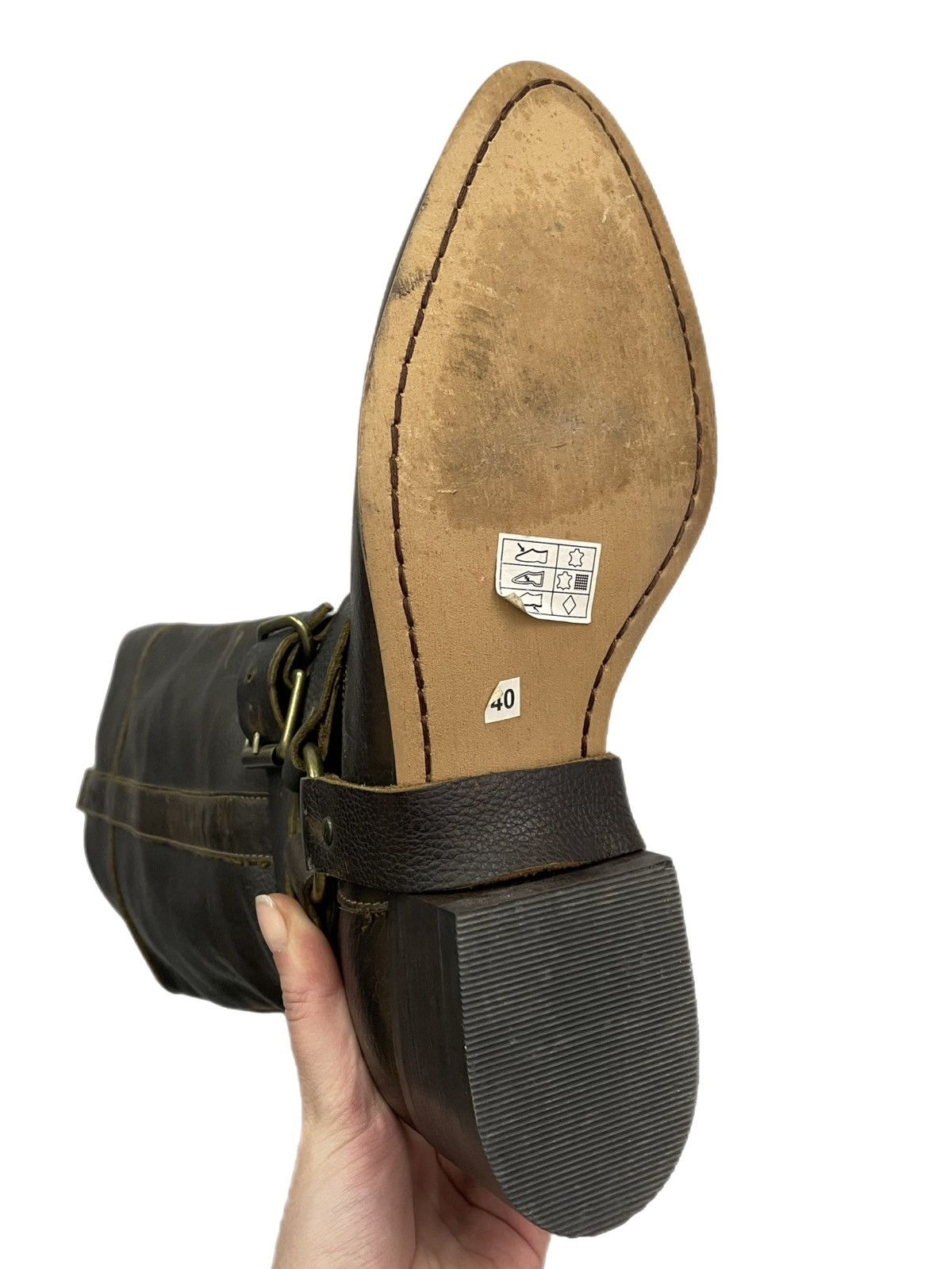 Wrangler Vintage Brown Tall Leather wrangler 90s Boots Western Size US 7.5 / EU 40-41 - 11 Thumbnail