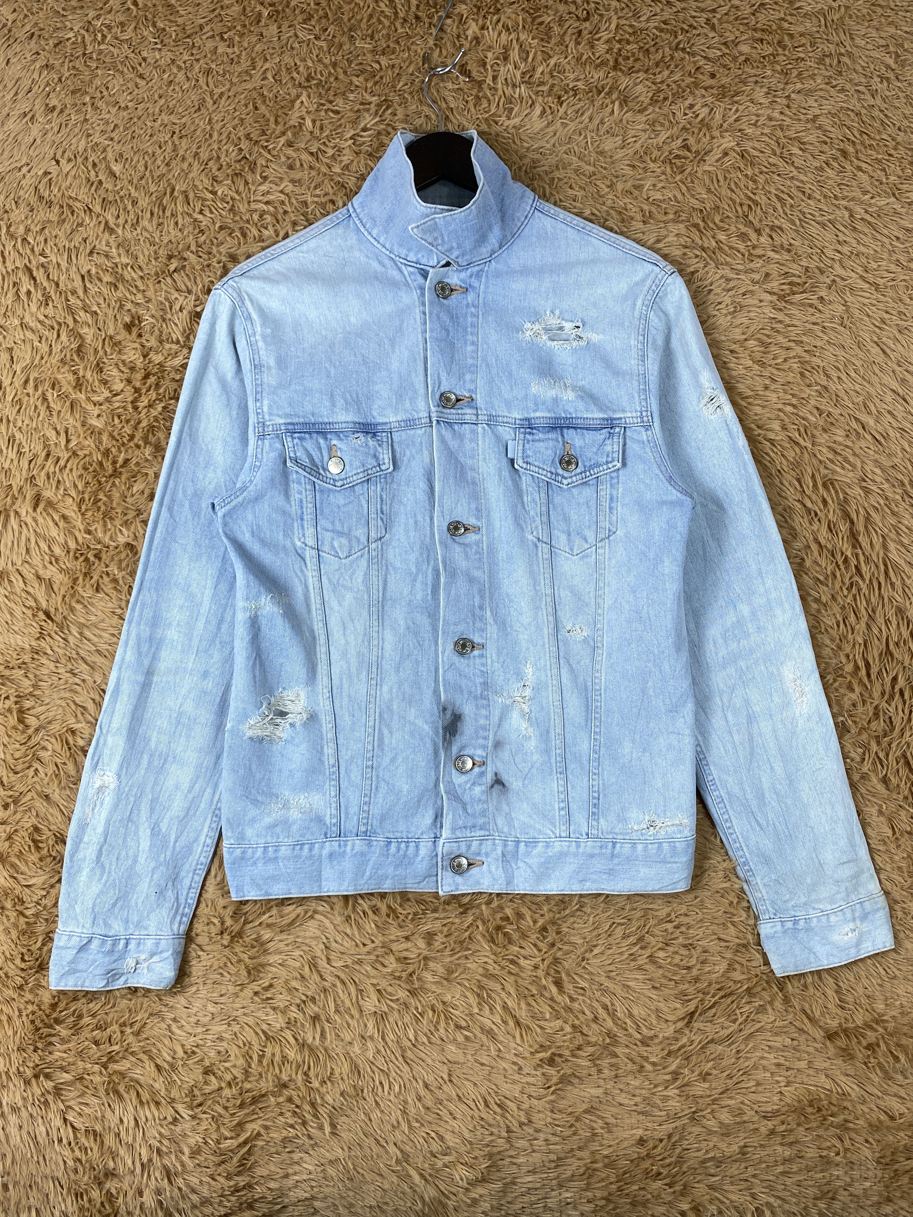 Vintage Vintage Japanese Brand Distressed Denim Jacket Size US XS / EU 42 / 0 - 1 Thumbnail