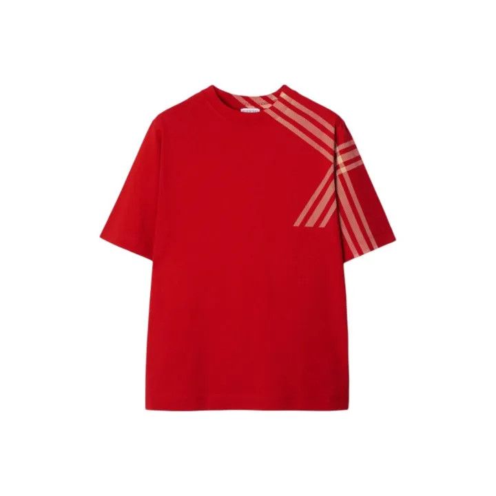 Burberry Burberry Red Check Print Short Sleeve T-Shirt 0079 Size XS / US 0-2 / IT 36-38 - 1 Thumbnail