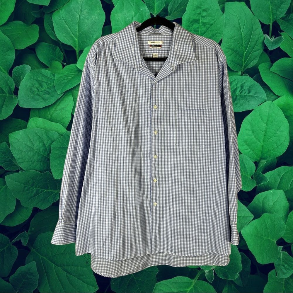Van Heusen Van Heusen Blue Plaid Long Sleeve Button Front Regular Fit S Size US XXL / EU 58 / 5 - 1 Thumbnail