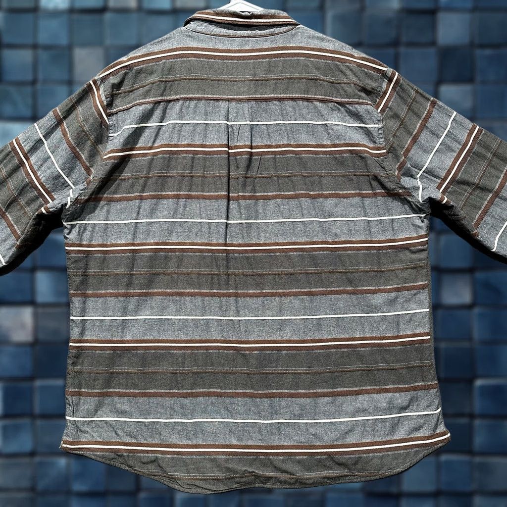 Carbon2Cobalt Carbon2cobalt Shirt Mens 2XL Gray Striped Jersey Button Up Metal Thick Lined Casual Outdoor Classic Size US XXL / EU 58 / 5 - 1 Thumbnail