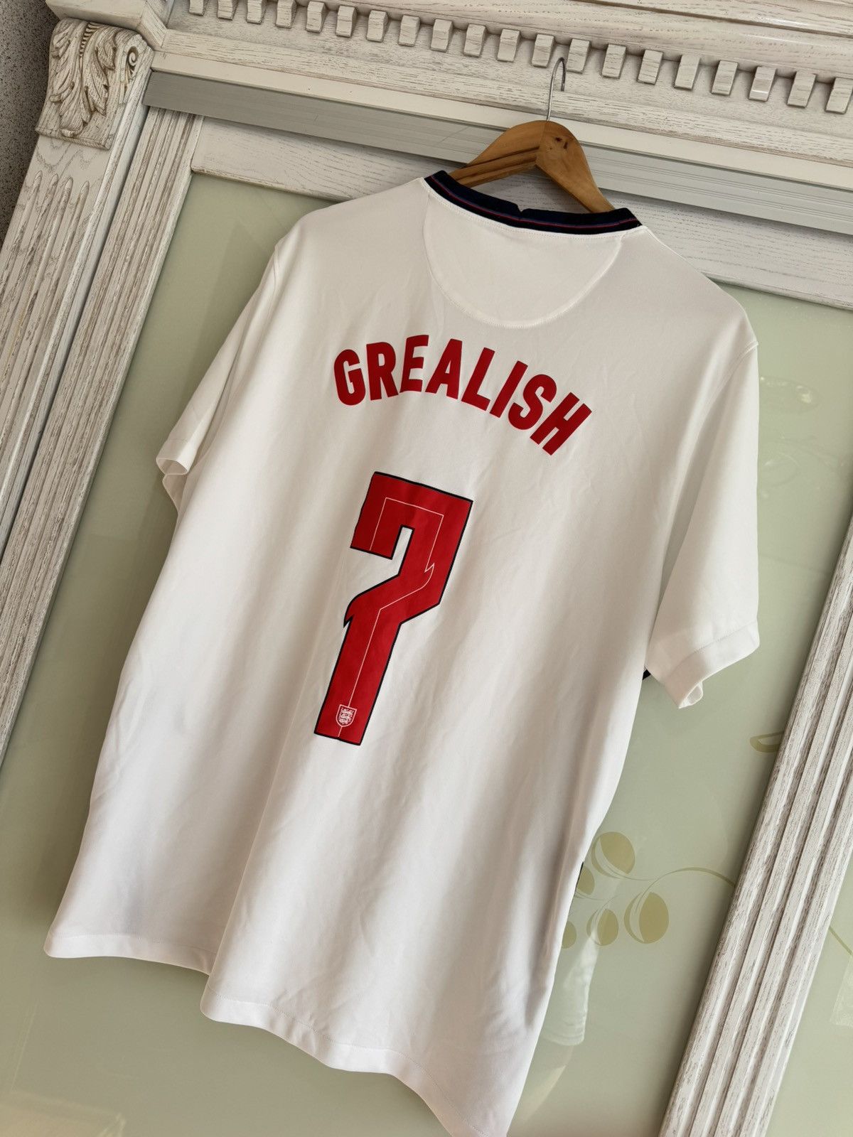 Nike Jack Grealish #7 England 2020-2021 Home Soccer Jersey Kit Size US XXL / EU 58 / 5 - 8 Thumbnail