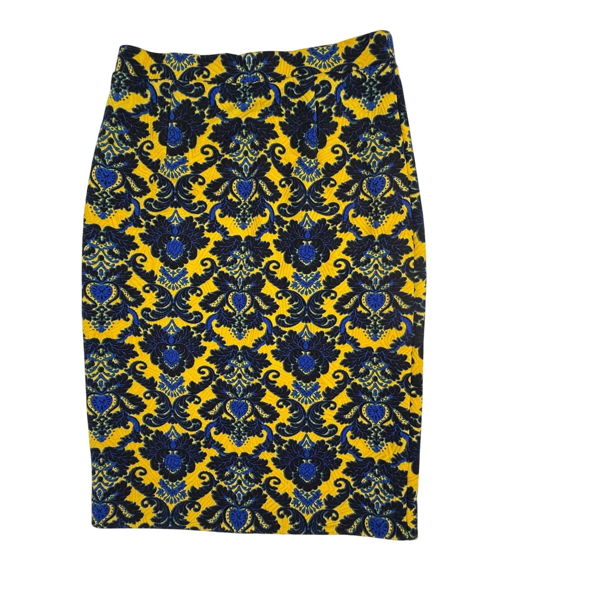 Other Brixon Ivy Stitch Fix Blue & Yellow Floral Print Jersey Knit Size 28" / US 6 / IT 42 - 1 Thumbnail