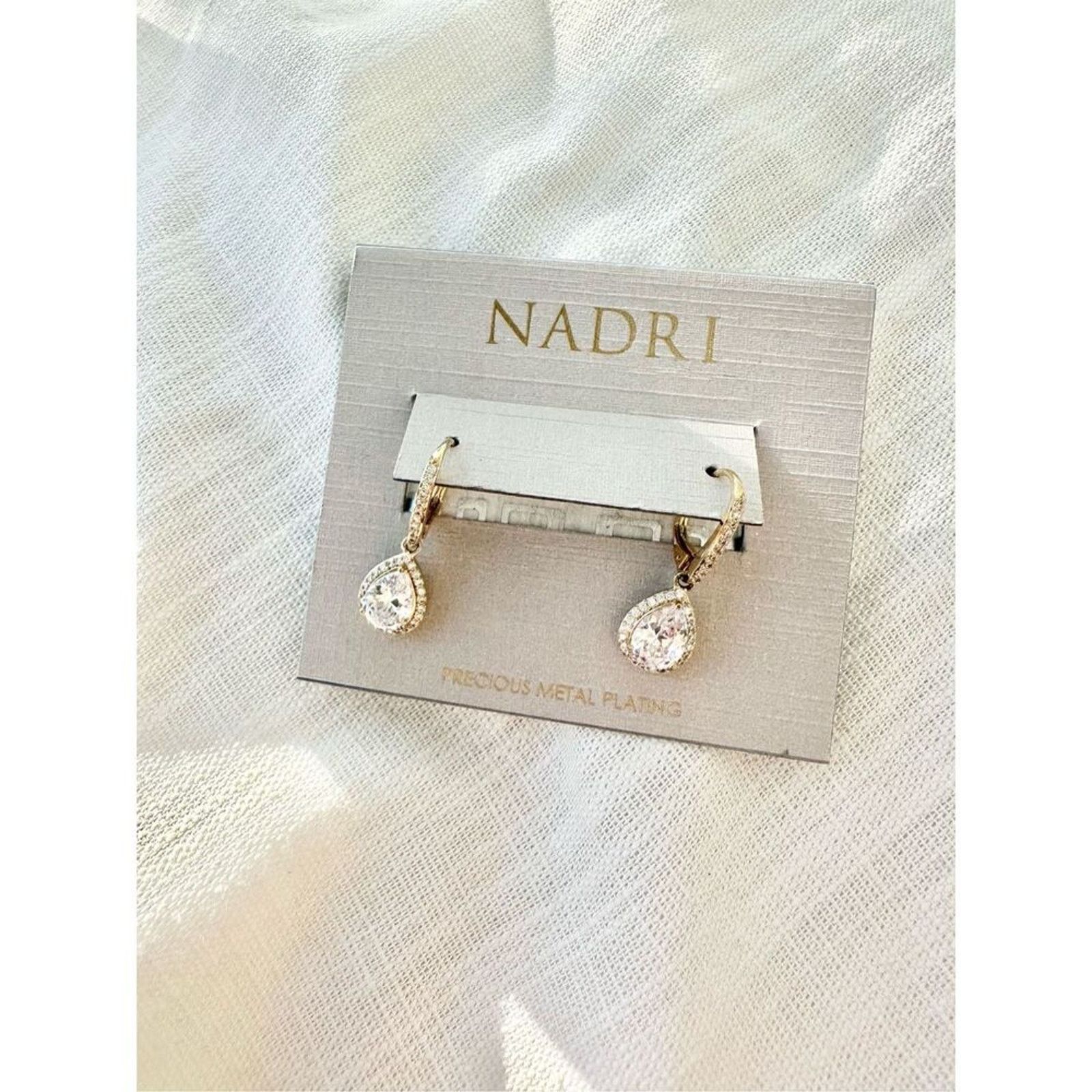 Nordstrom Nadri cubic zirconia tear drop earrings precious metal NWT Size ONE SIZE - 3 Thumbnail