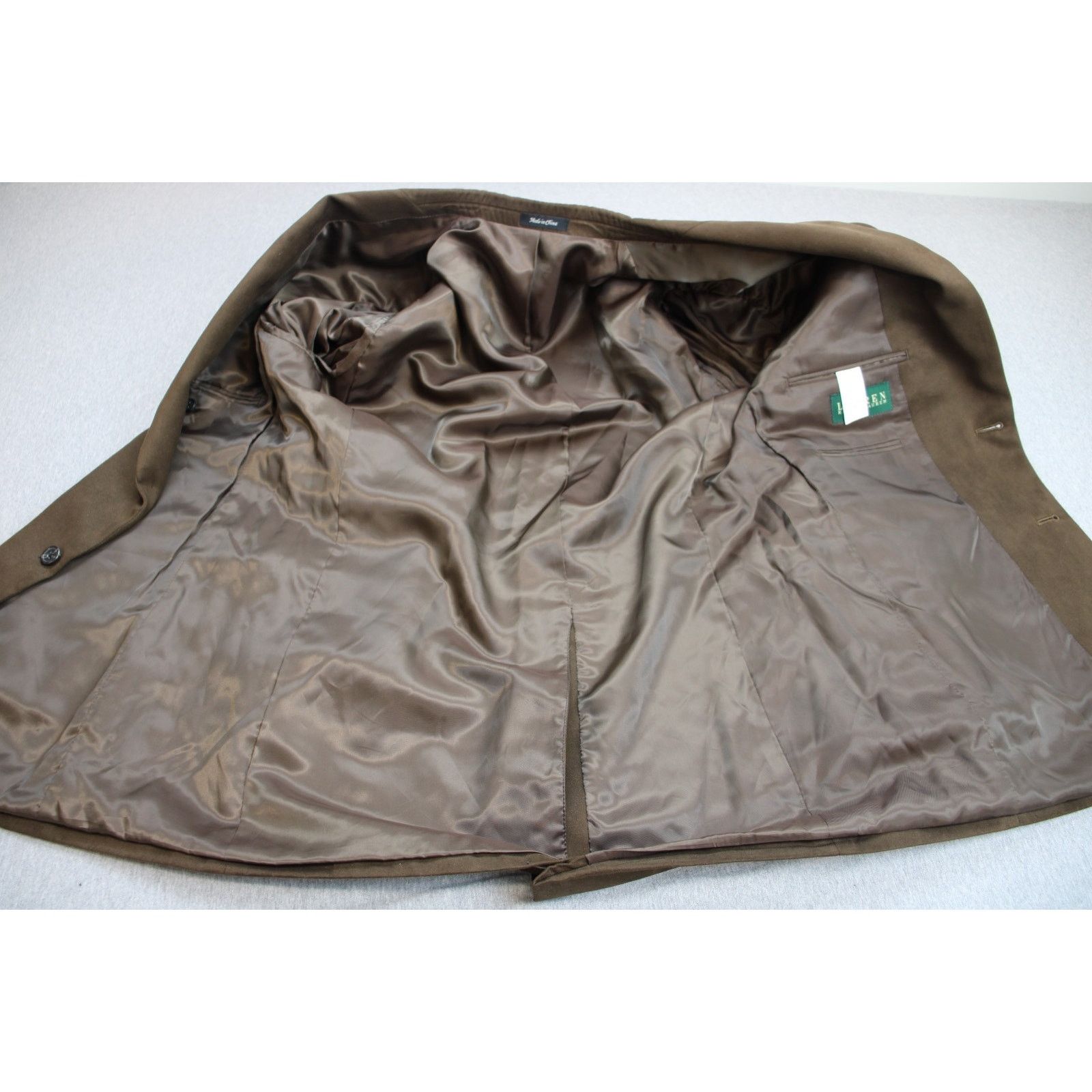 Lauren Ralph Lauren Ralph Lauren Blazer Mens 42L Brown Microfiber Faux-Suede Size 42L - 4 Thumbnail