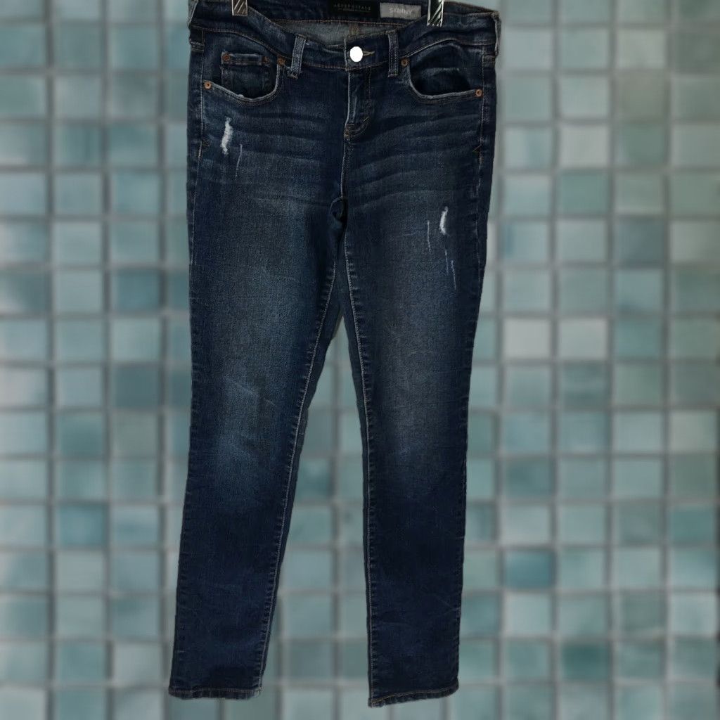 Vintage VINTAGE Aéropostale Bayla Skinny Jeans Women 32x32 Blue Denim Stretch Size 6 90s City College Skinny Jeans Size 28" / US 6 / IT 42 - 1 Thumbnail