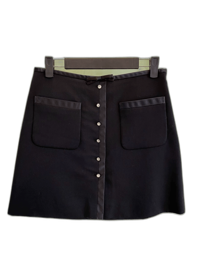 Prada Miumiu Bow Detail Aline Skirt-2506 Size 22" - 1 Thumbnail