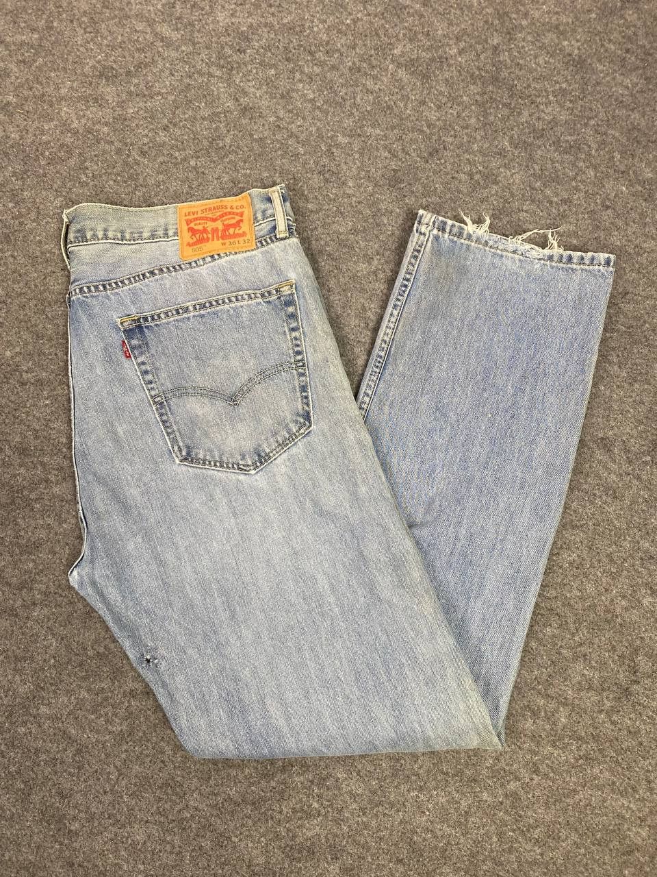 Levi's levis 505 relaxed fit distressed denim nice design Size US 39 - 2 Thumbnail