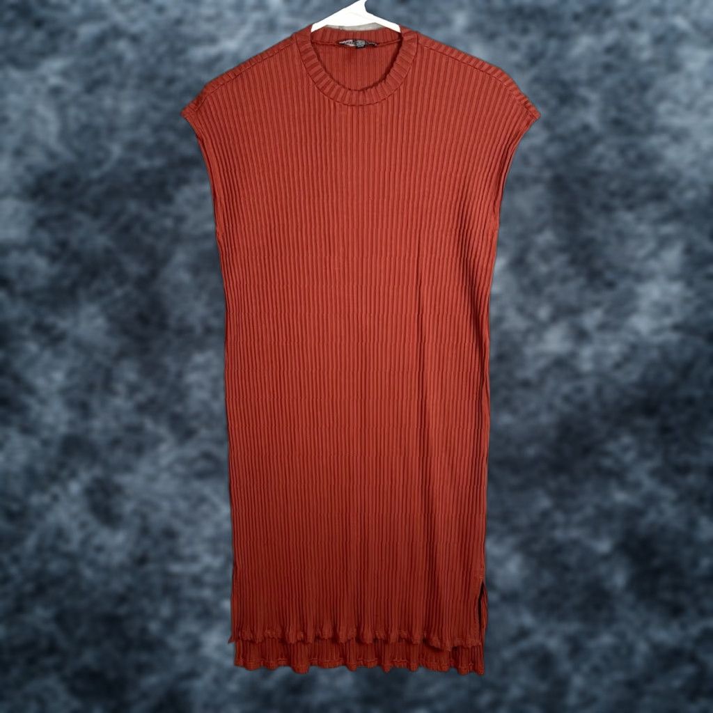 Eileen Fisher Eileen Fisher Womens Shift Dress XS Red Sleeveless Ribbed Casual Midi Size XS / US 0-2 / IT 36-38 - 1 Thumbnail