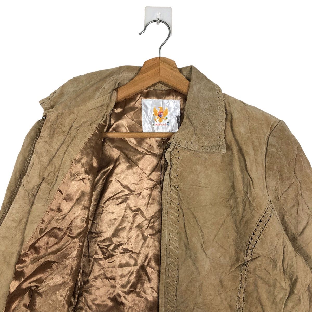 Genuine Leather 🔥Rare 90’s Leather Jacket Cowboy Design Ameri Design Japan Size US L / EU 52-54 / 3 - 10 Thumbnail