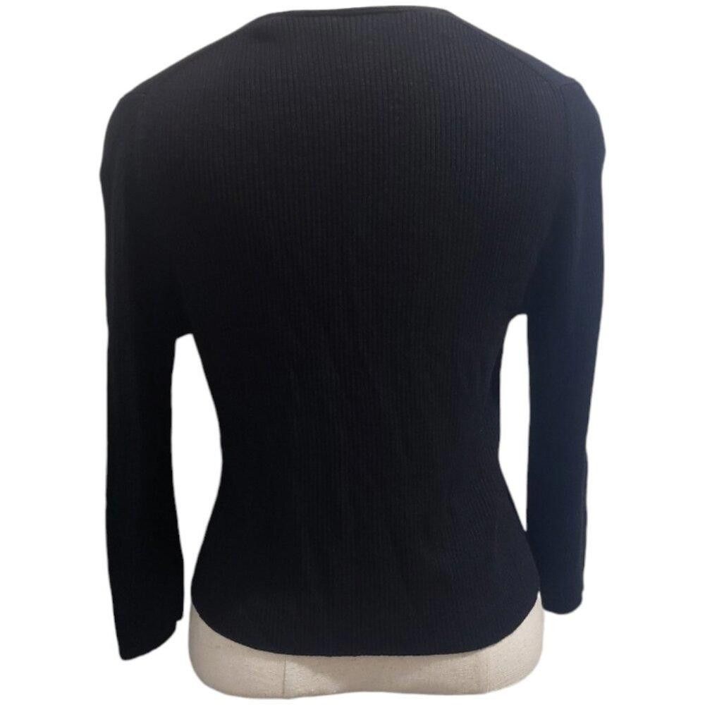 Chicos CT1939 Chicos Black Ribbed Open Long Sleeve Shrug M Size M / US 6-8 / IT 42-44 - 5 Thumbnail
