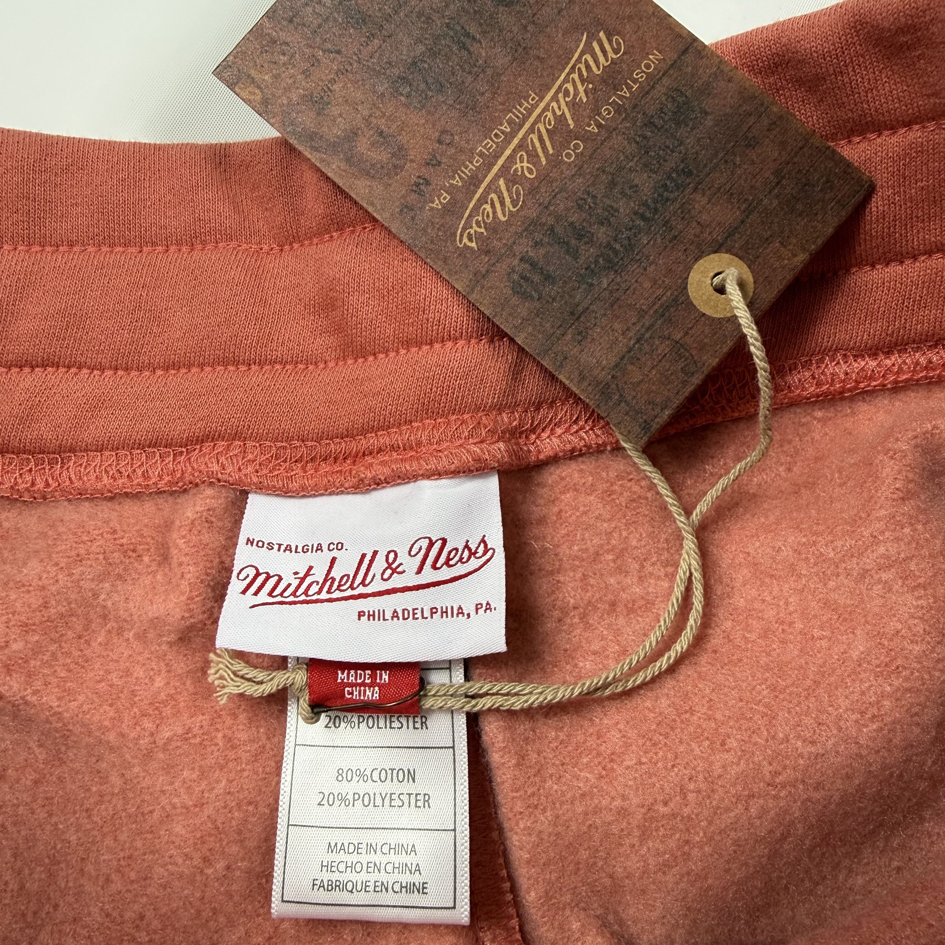 Mitchell & Ness Mitchell & Ness Fleece Shorts Rust Terracotta Drawstring Size 29" - 3 Thumbnail