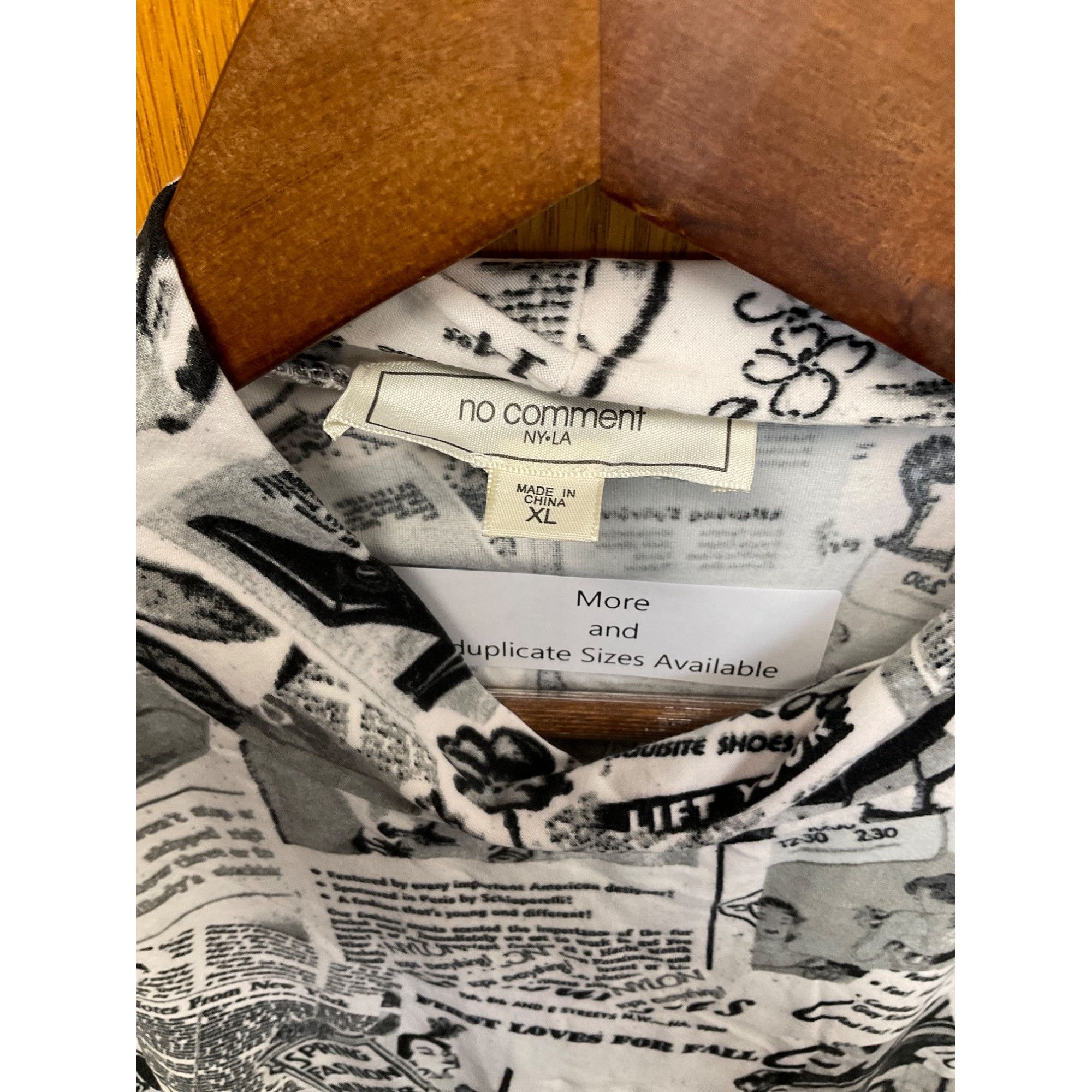 Other No Comment NY.LA XL Womens Long Sleeve Newspaper Print Cropp Size XL / US 12-14 / IT 48-50 - 3 Thumbnail