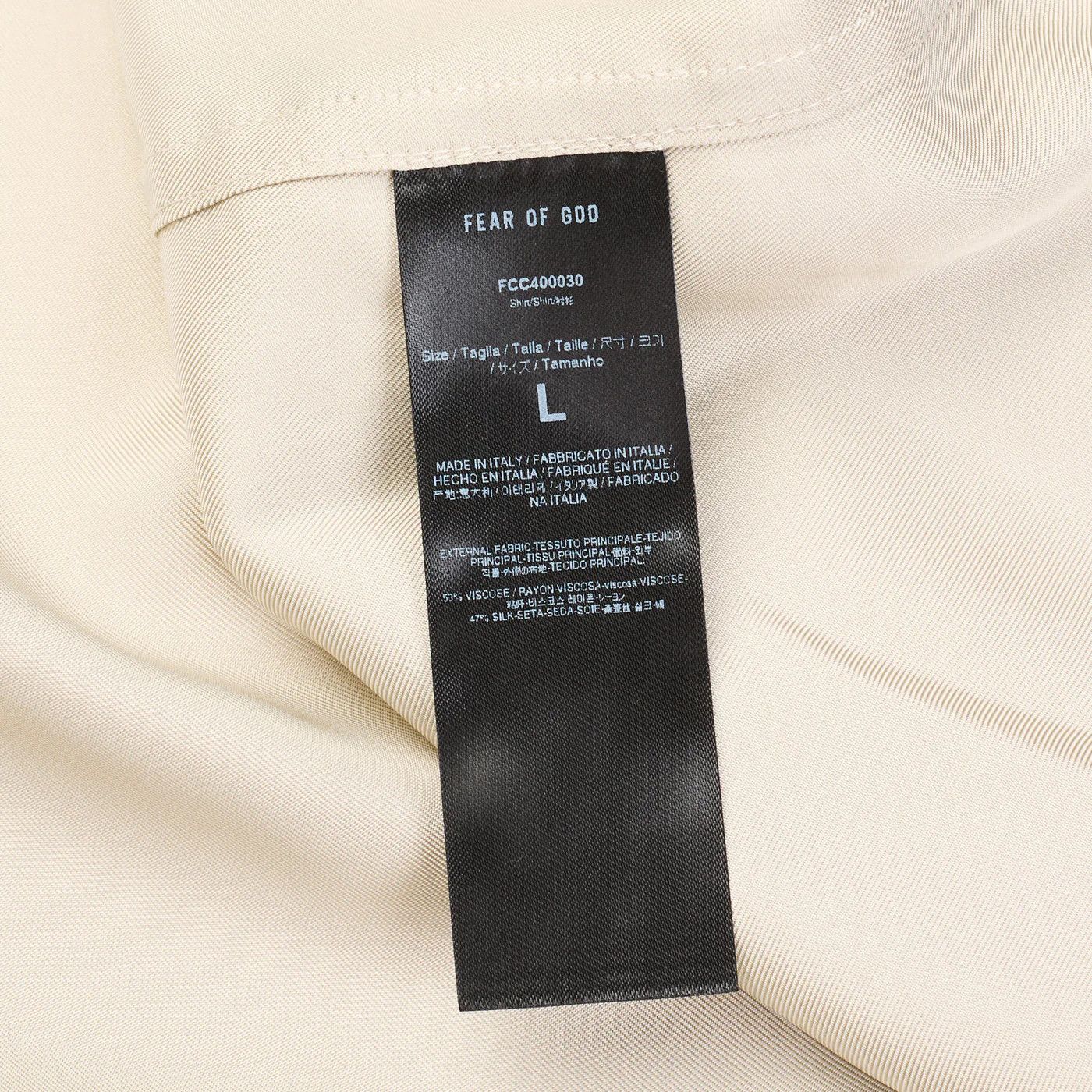 Fear of God FEAR OF GOD Long Sleeve Silk Henley Concealed Placket Shirt Size US L / EU 52-54 / 3 - 8 Thumbnail