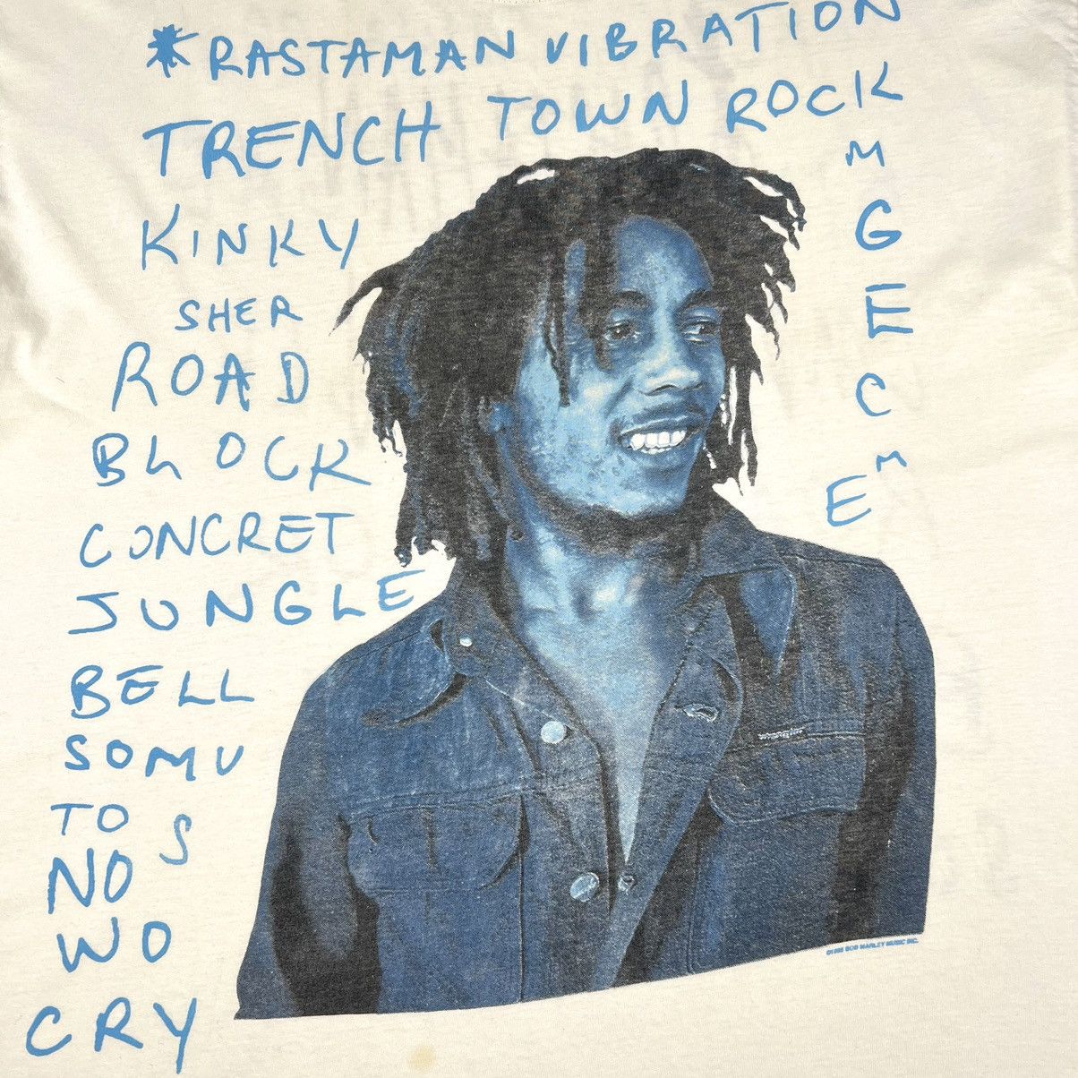 Bob Marley Vintage 1995 Bob Marley ‘Rastaman Vibration’ Trashed T Shirt Size US XL / EU 56 / 4 - 4 Thumbnail