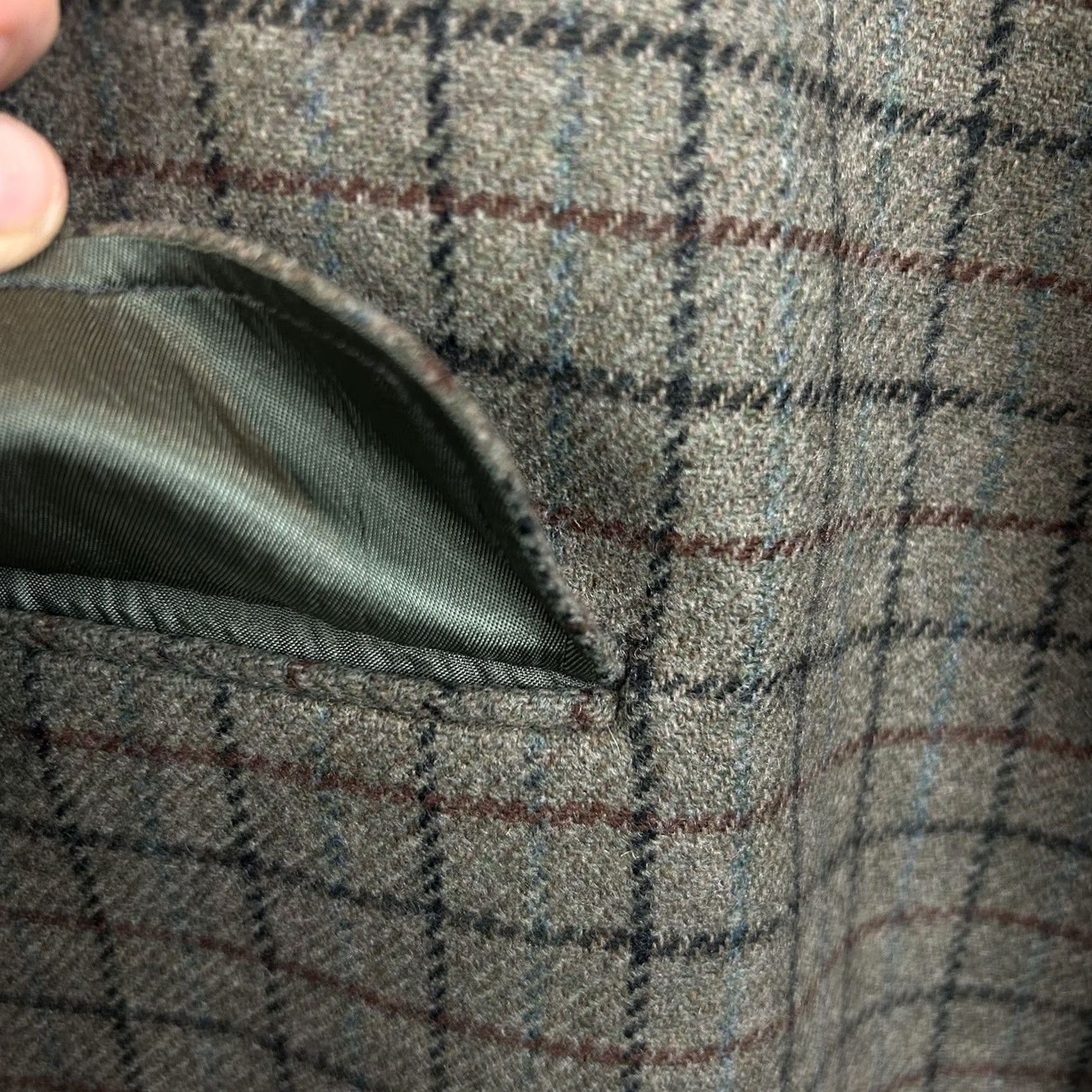 J.Crew J.CREW Blazer Plaid Wool 44R Men Green Notch Lapel 3-Button Single-Breasted Regular Front Coat Vintage? No Size 44R - 5 Thumbnail