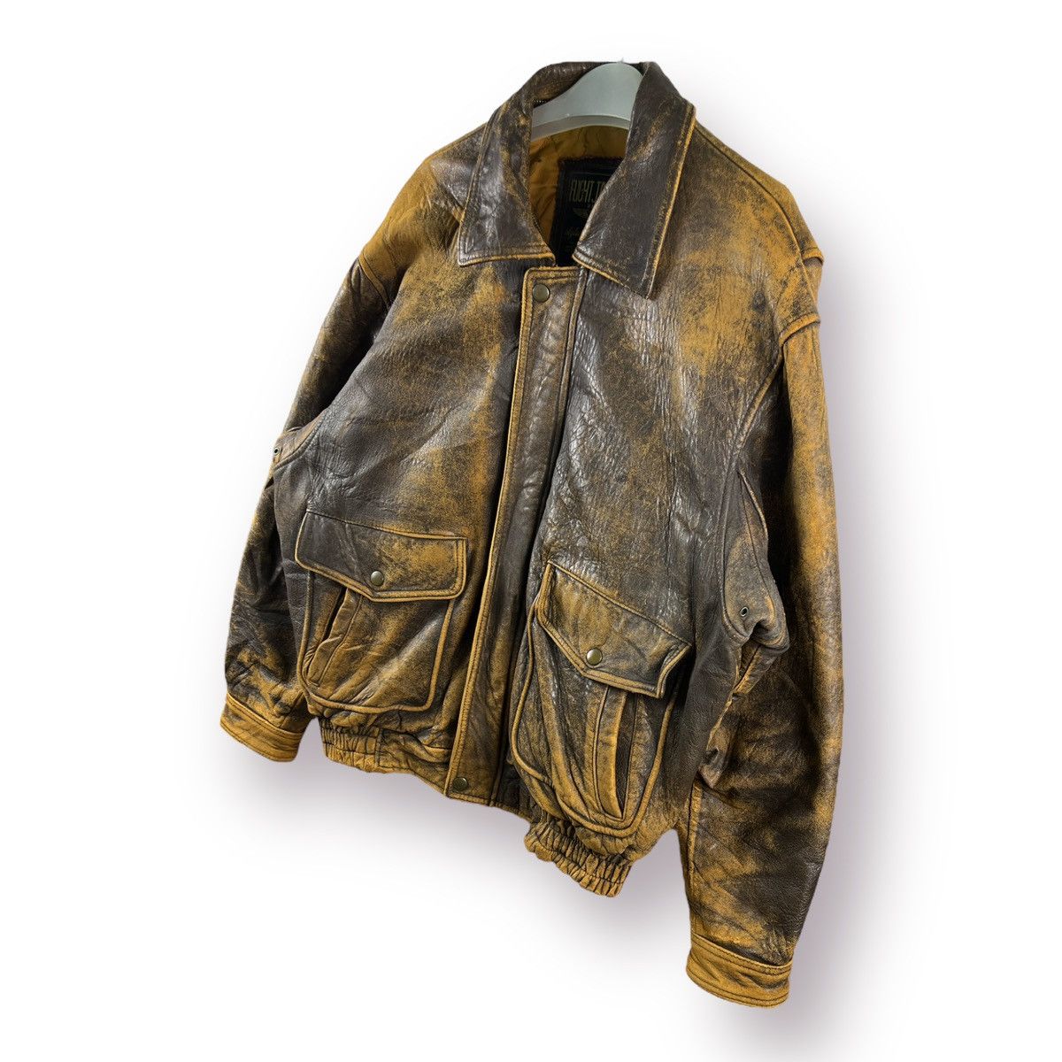 Leather 🔥 FLIGHT JACKET USA TYPE A-2 FLYER LEATHER - L Size US M / EU 48-50 / 2 - 2 Thumbnail