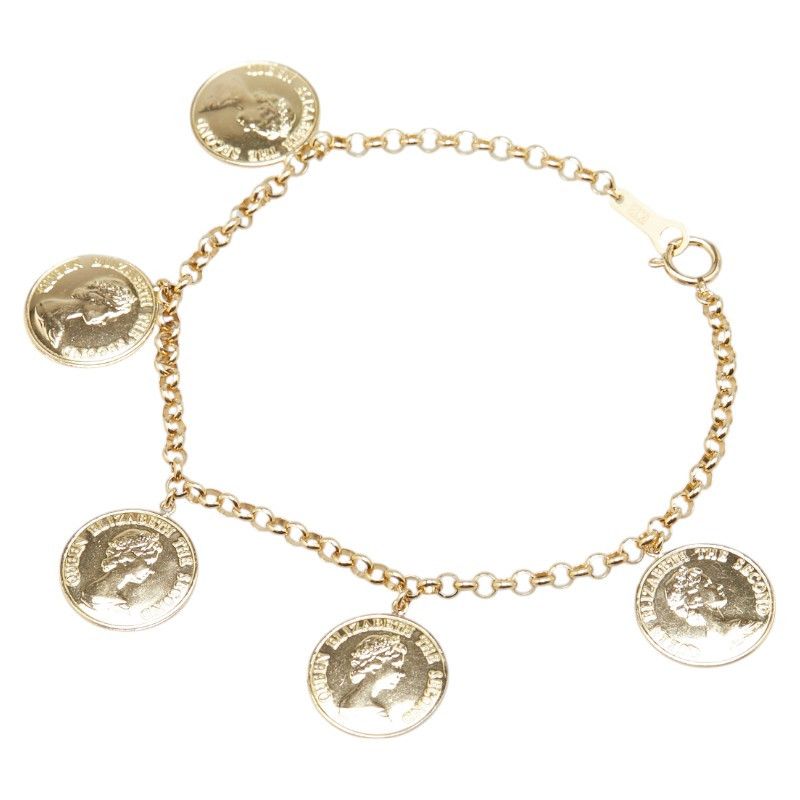 Other LuxUness Elizabeth II Coin Charm Au750 Bracelet Metal Bracelet Size ONE SIZE - 1 Thumbnail