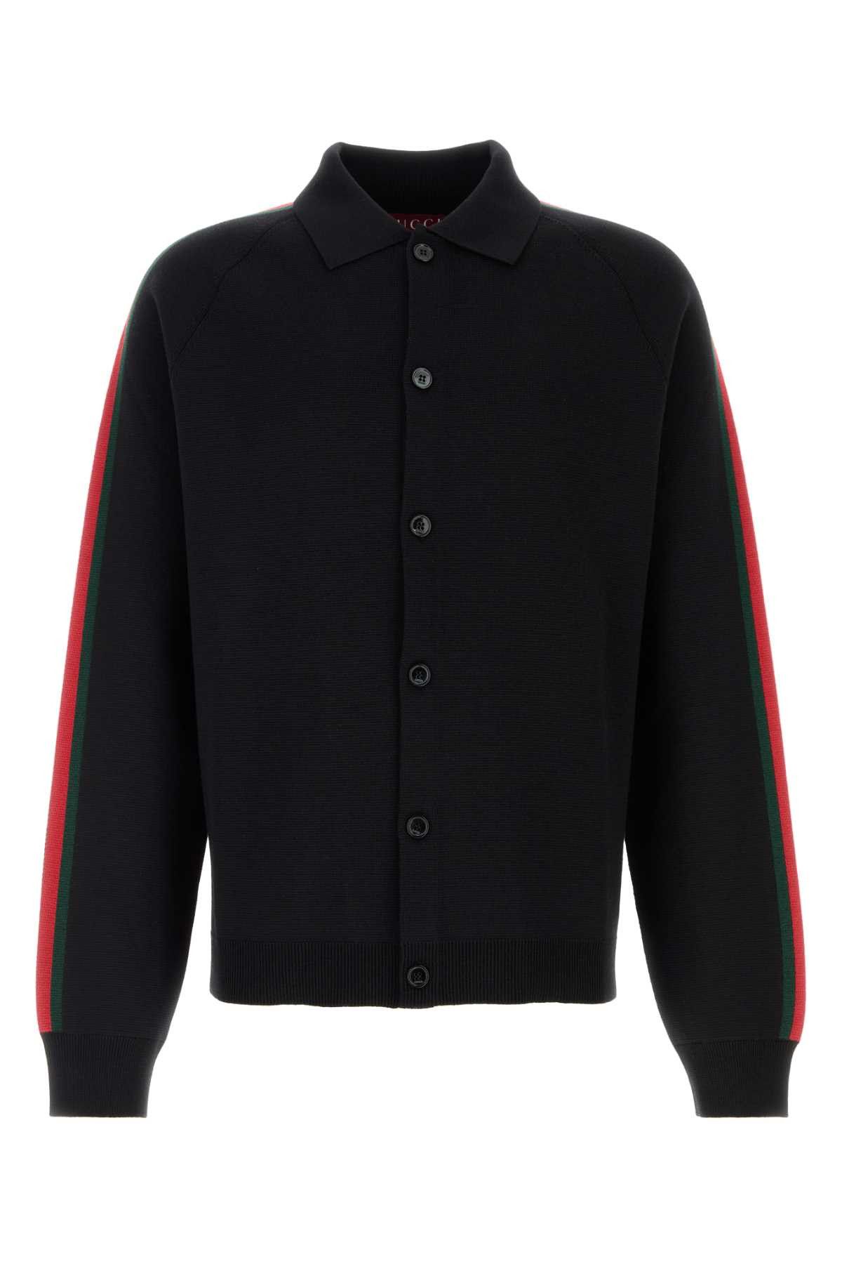 Gucci Black Wool Blend Cardigan Size US M / EU 48-50 / 2 - 1 Thumbnail