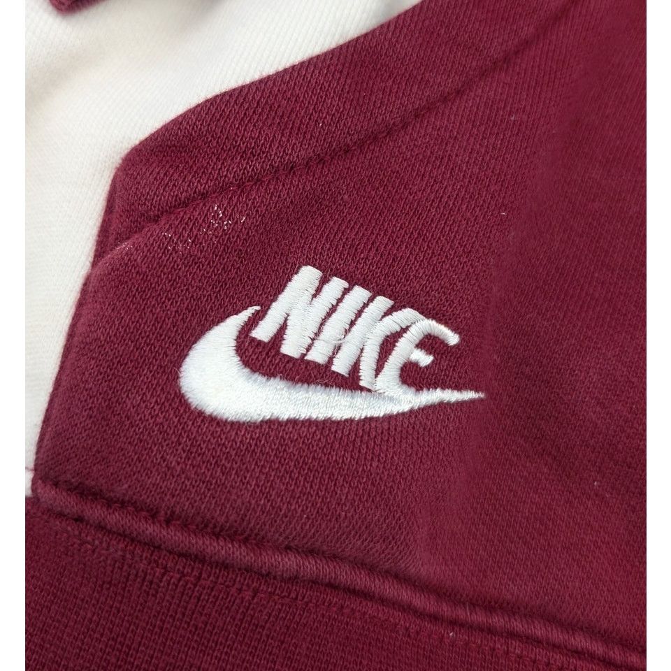 Nike × Vintage 2000s Nike Maroon & White Hockey Stars Hoodie Size US M / EU 48-50 / 2 - 9 Thumbnail