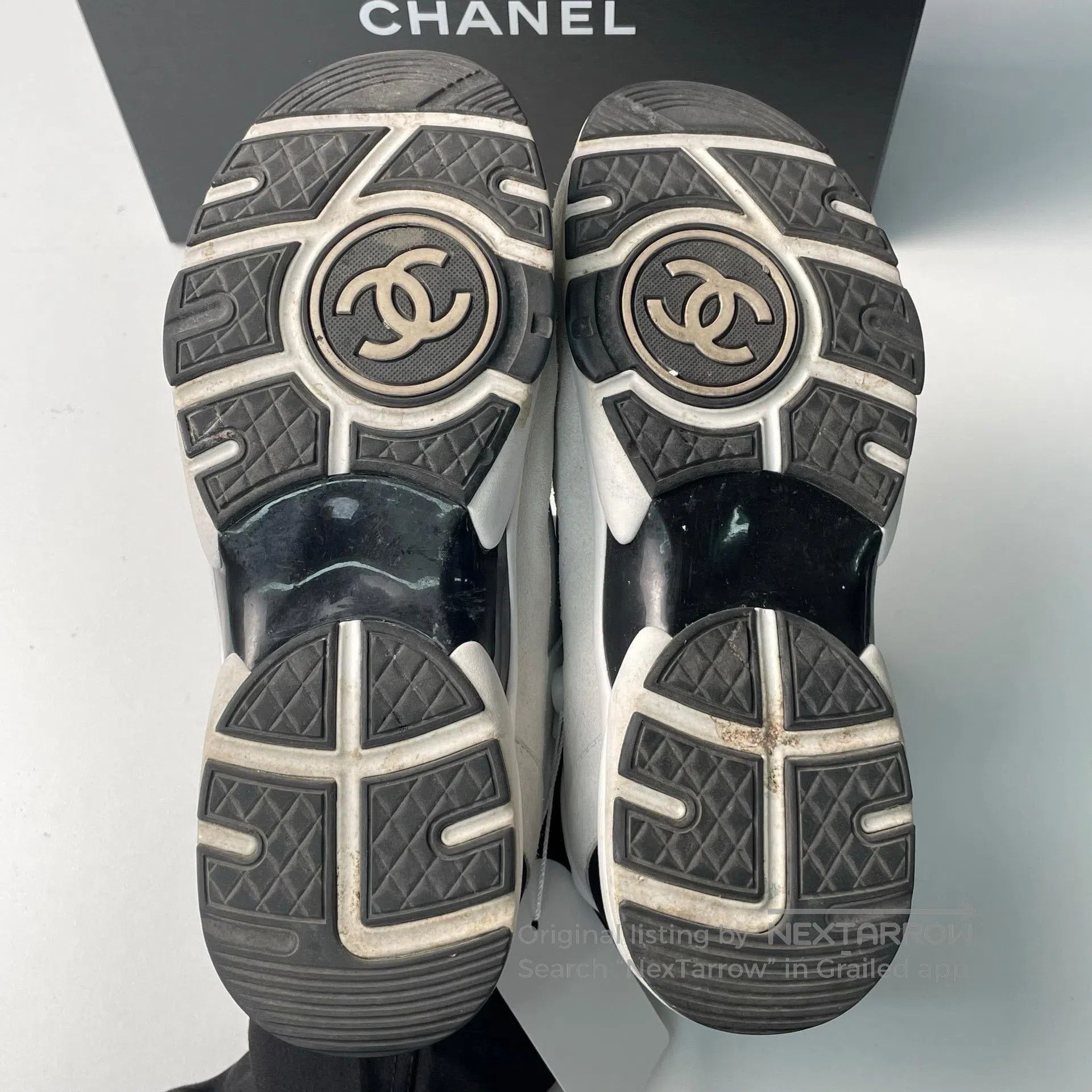 Chanel Chanel White and Blue Color Block Suede Sports Casual Shoe Size US 6.5 / EU 39-40 - 6 Thumbnail
