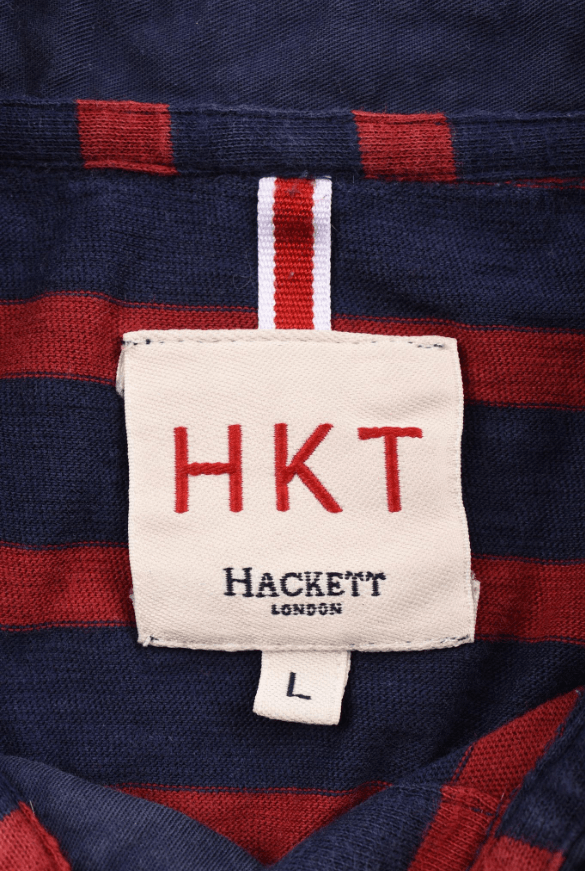 Hackett Hackett London Striped Red Blue Cotton Polo Shirt Size L Size US L / EU 52-54 / 3 - 4 Thumbnail
