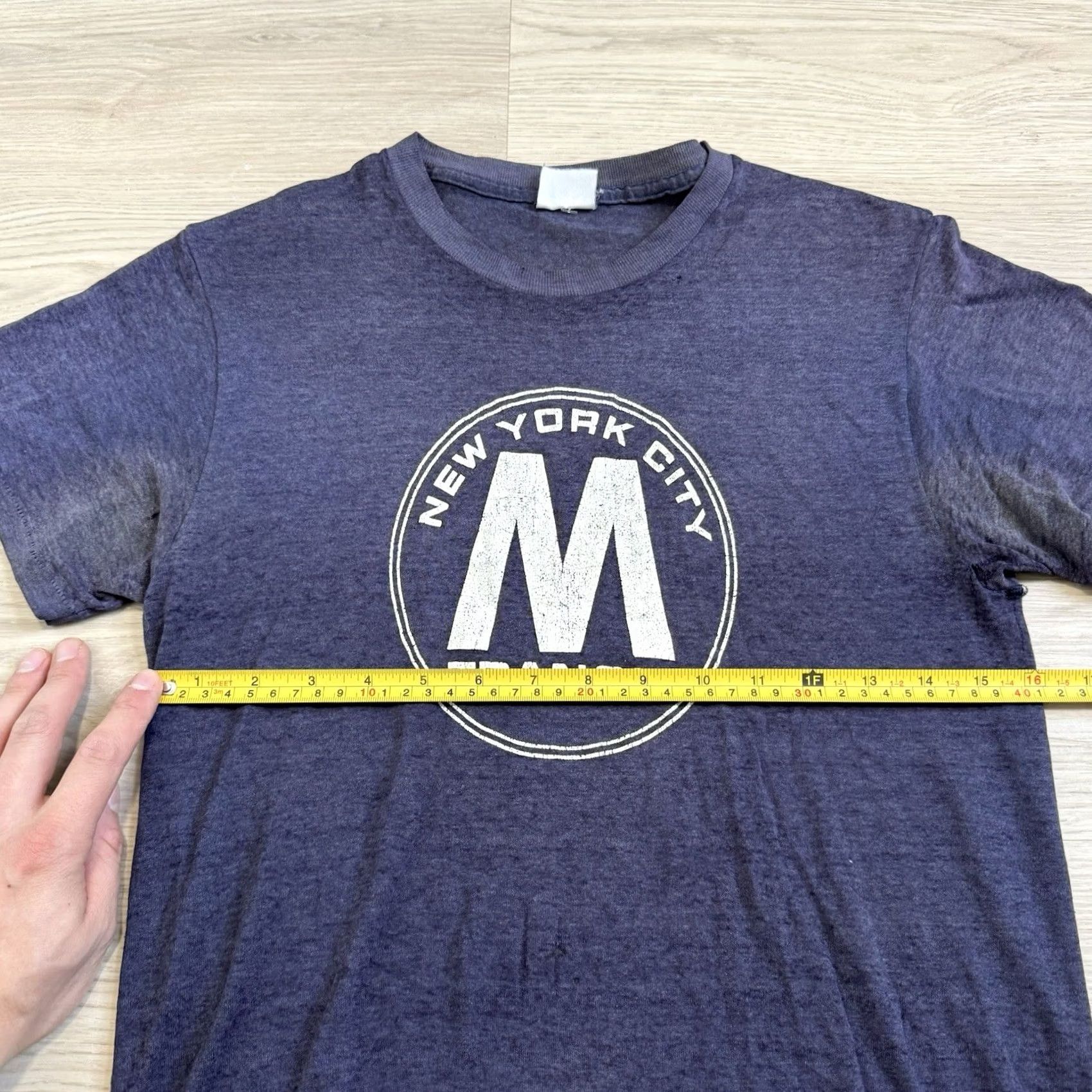 Vintage VINTAGE MTA TRANSIT Authority Subway T Shirt Blue Short Sleeve Crew Neck Men 16x26 Graphic Print City 50s 60s Paper Thin Size US L / EU 52-54 / 3 - 6 Thumbnail