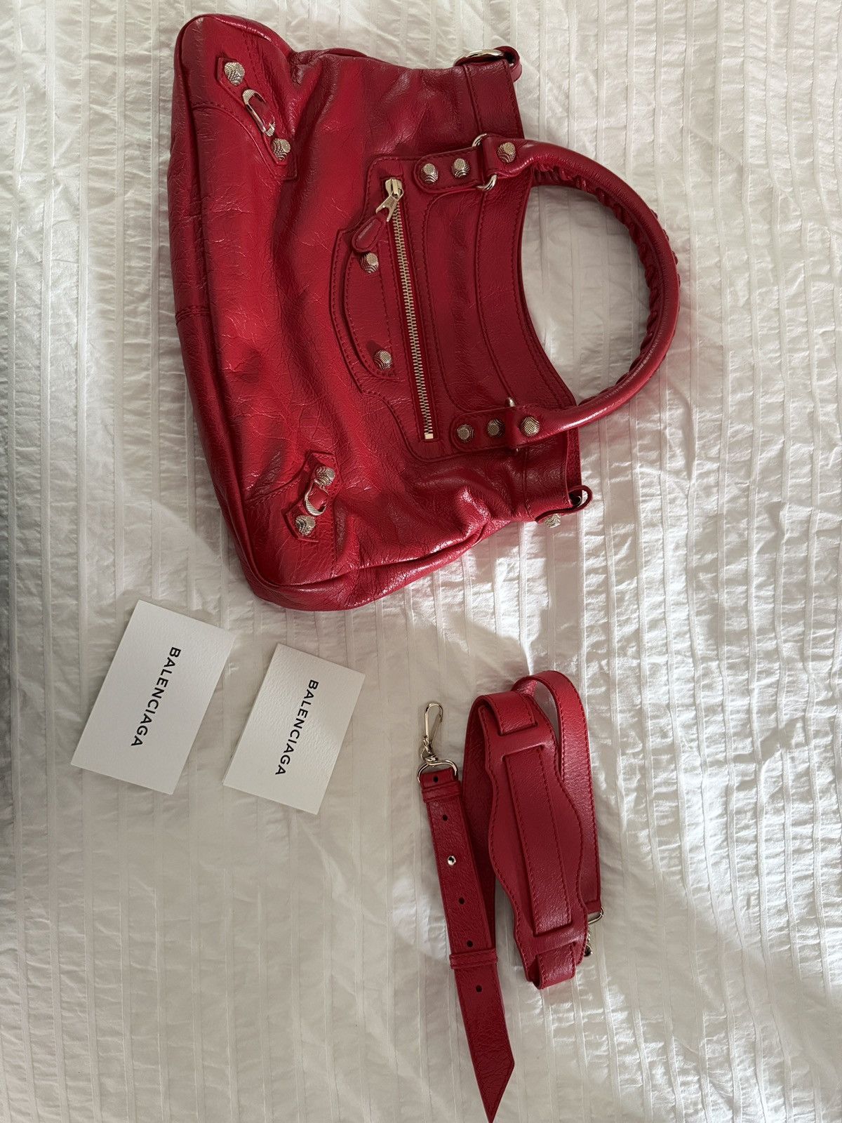 Balenciaga Balenciaga Classic City Bag - Red Leather Size ONE SIZE - 2 Thumbnail