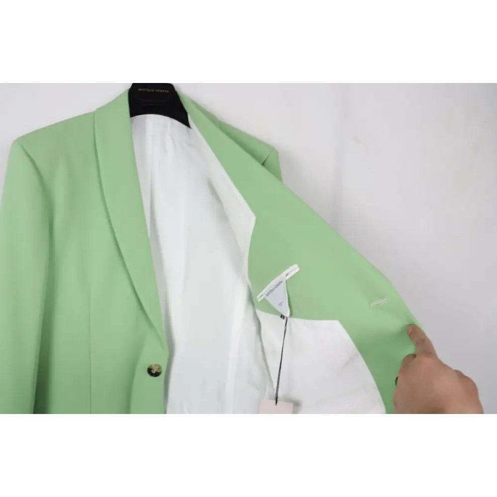 Bottega Veneta o1rshd1 Blazer Jacket Graine de Poudre Stretch in Pistachio Size US L / EU 52-54 / 3 - 6 Thumbnail