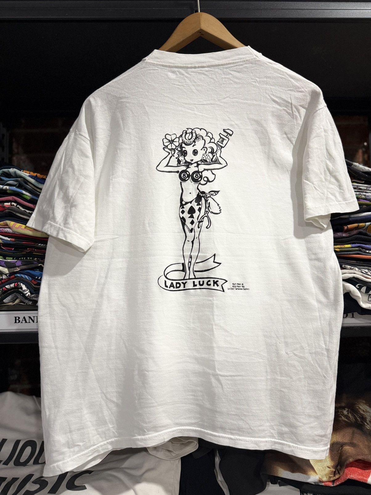 Girl Skateboards Vintage 90s Rat Fink Lady Luck 8 Ball Ed Roth Tee Size US L / EU 52-54 / 3 - 1 Thumbnail
