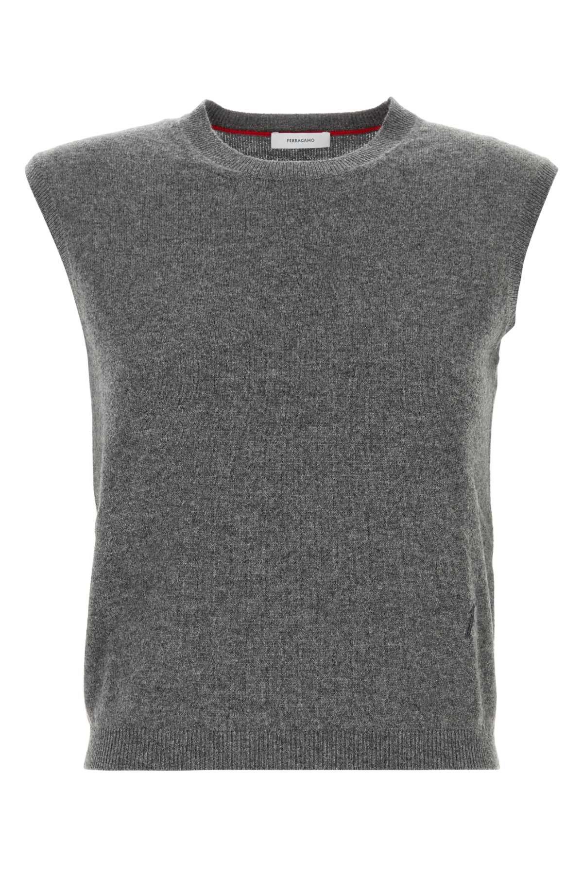 Salvatore Ferragamo Grey Stretch Cashmere Blend Vest Size S / US 4 / IT 40 - 1 Thumbnail