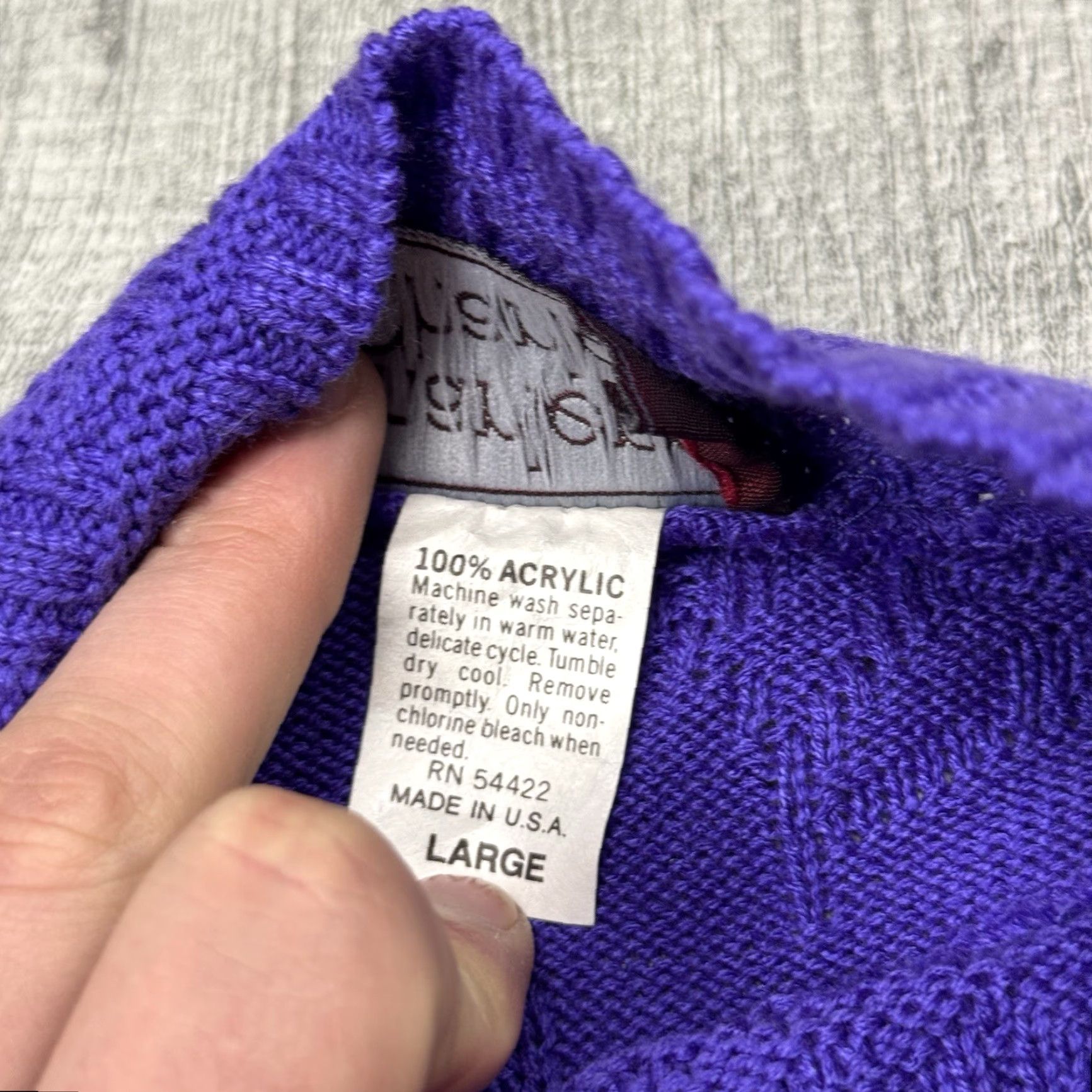Vintage VINTAGE Charlene Charles Floral Knit Mock Neck Sweater Womens L Purple 80s 90s Garden Size L / US 10 / IT 46 - 5 Thumbnail