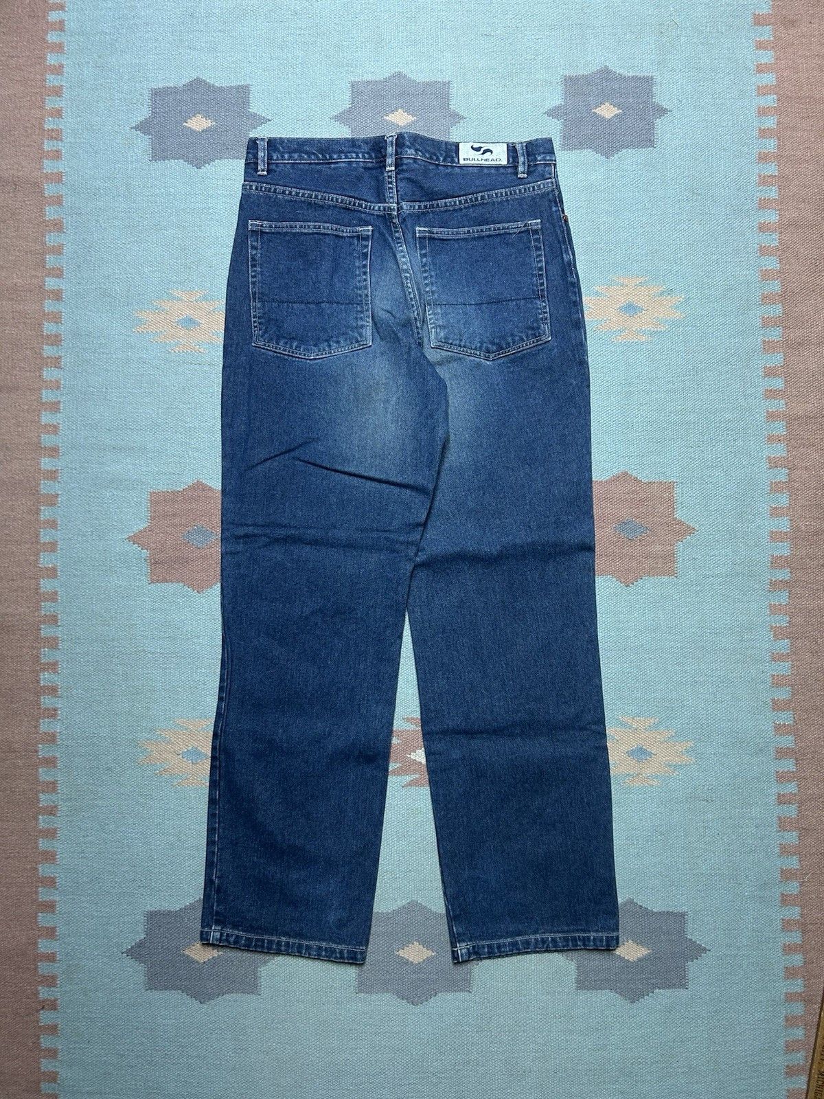 Vintage y2k bullhead jeans straight dark wash skate streetwear 32x32 Size US 32 / EU 48 - 1 Thumbnail