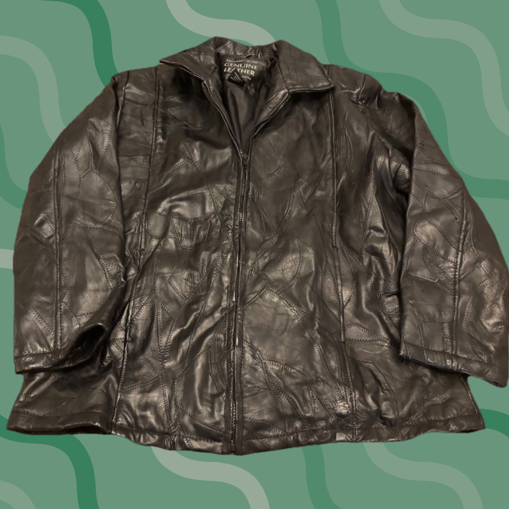 Vintage MEN'S MAXAM BLACK LEATHER JACKET Italian Lambskin L Size US L / EU 52-54 / 3 - 1 Thumbnail
